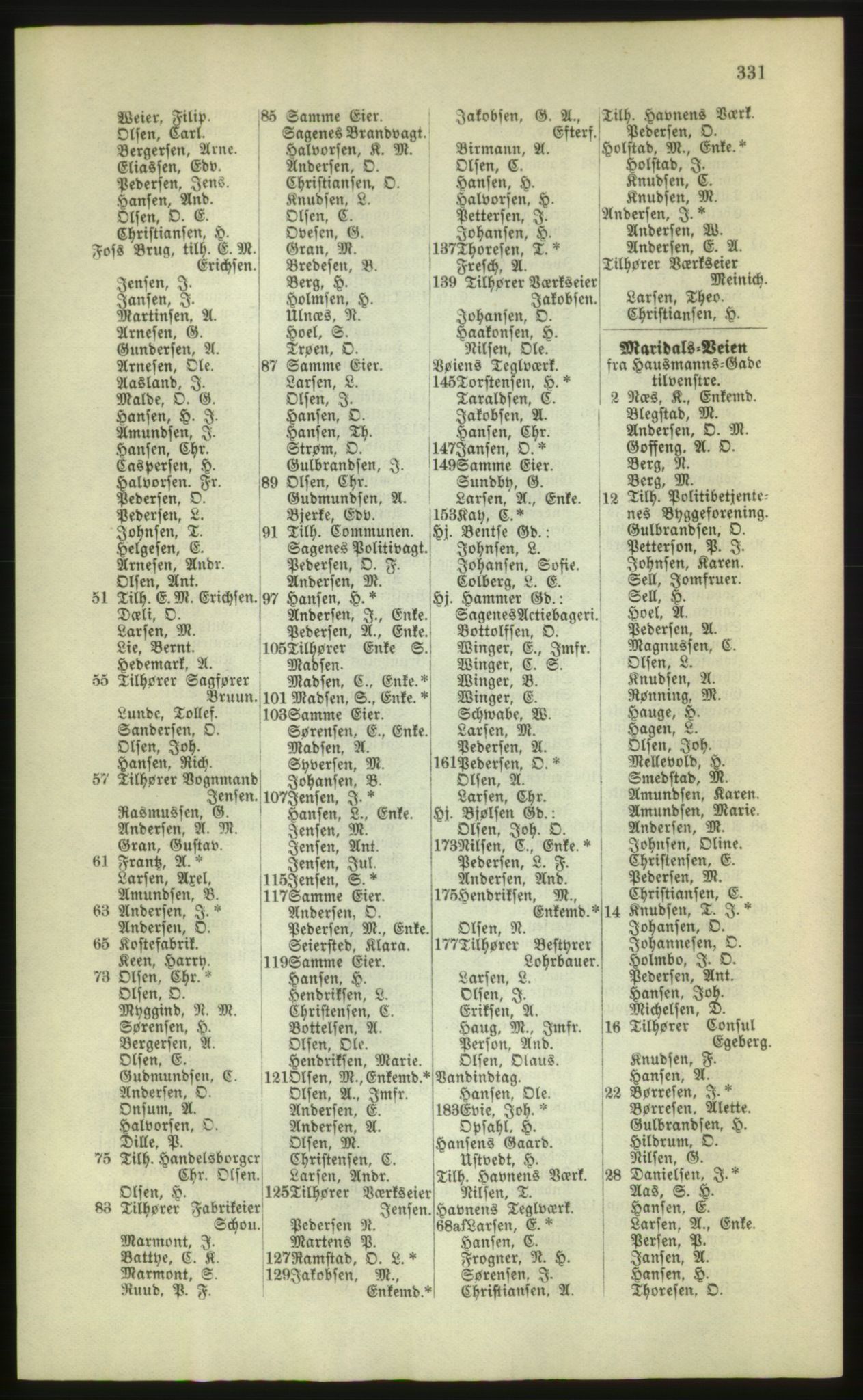 Kristiania/Oslo adressebok, PUBL/-, 1880, p. 331