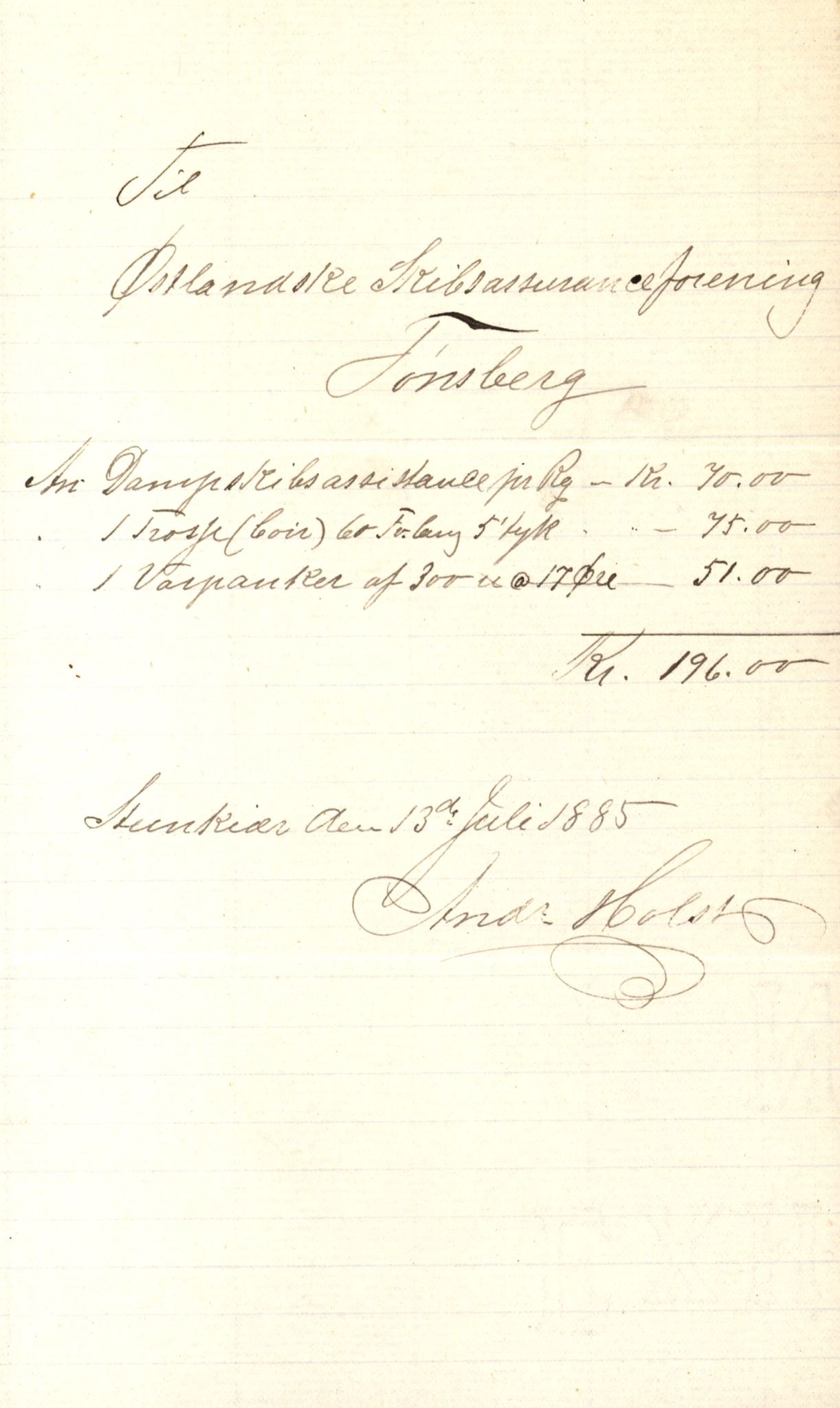 Pa 63 - Østlandske skibsassuranceforening, VEMU/A-1079/G/Ga/L0018/0008: Havaridokumenter / Minerva, Medora, Memoria, Medbør, Lucie, 1885, p. 16