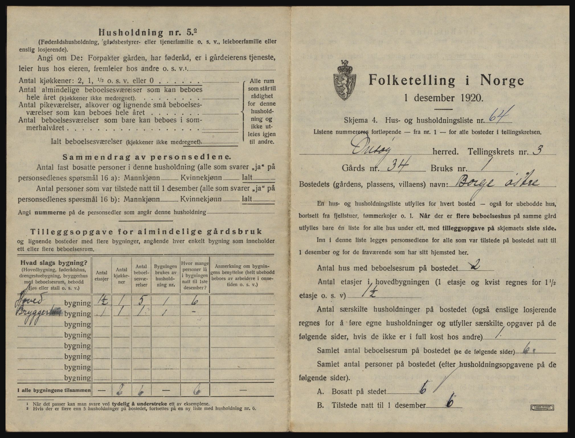 SAO, 1920 census for Onsøy, 1920, p. 416