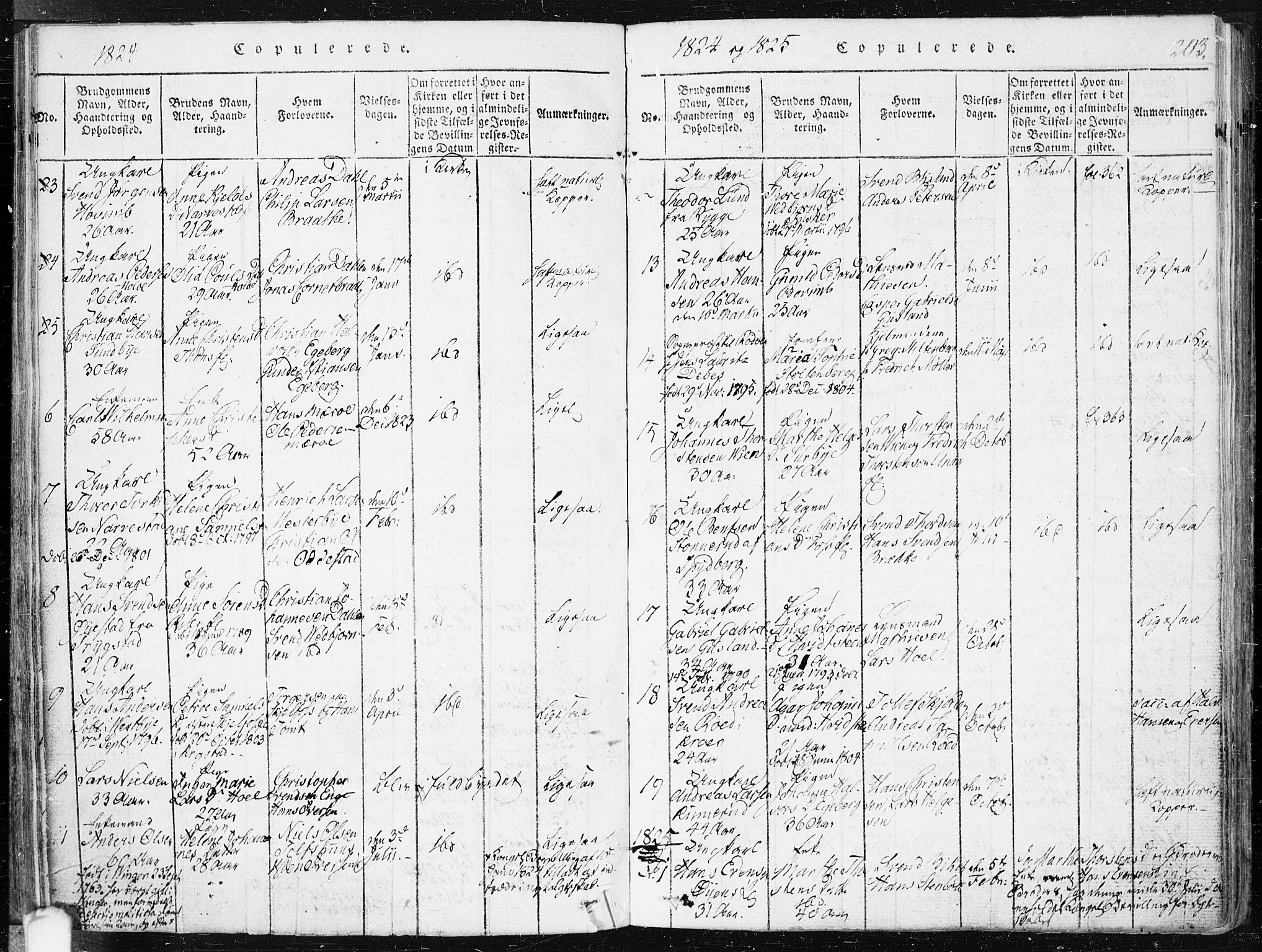 Hobøl prestekontor Kirkebøker, AV/SAO-A-2002/F/Fa/L0002: Parish register (official) no. I 2, 1814-1841, p. 203