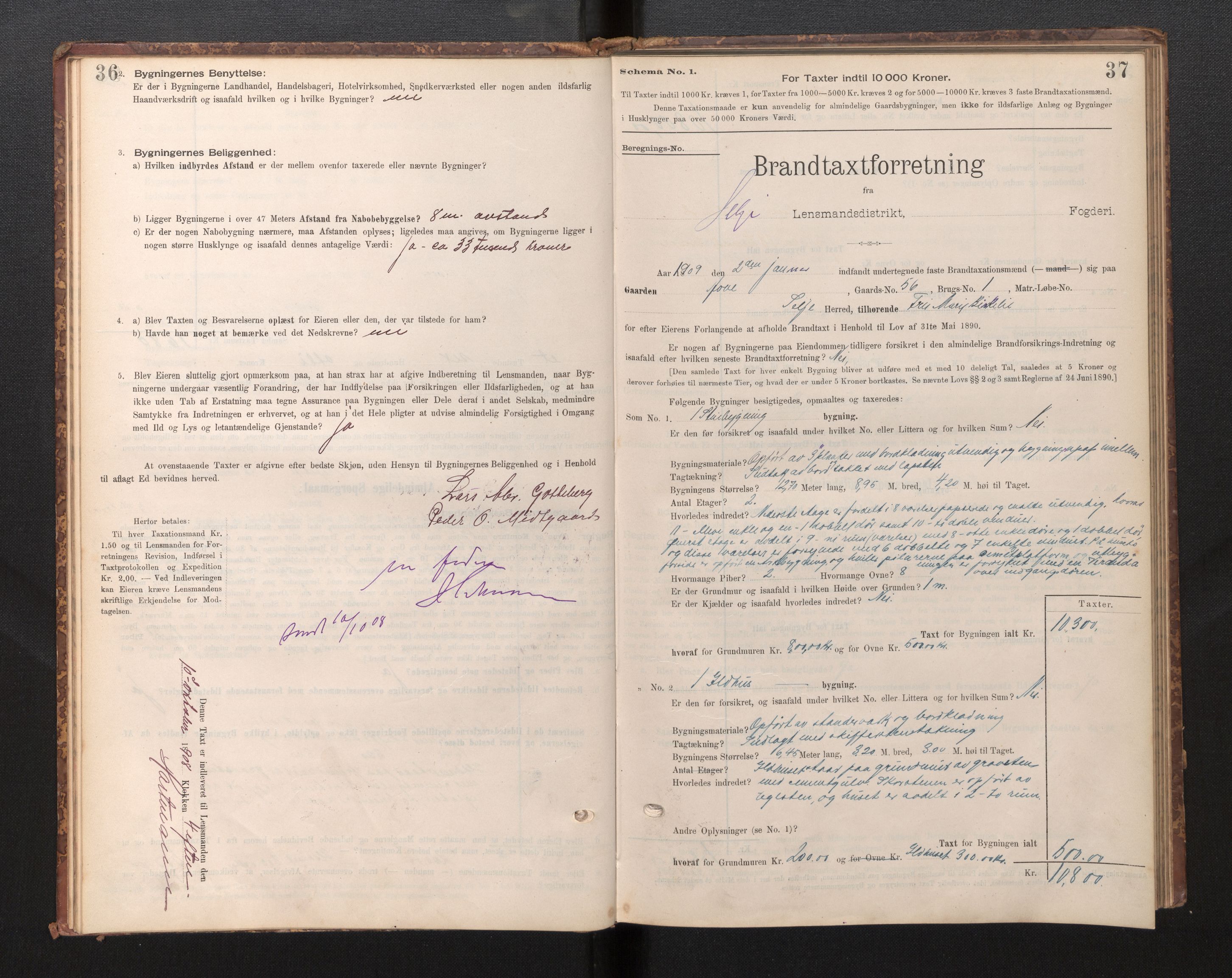 Lensmannen i Selje, SAB/A-29701/0012/L0003: Branntakstprotokoll, skjematakst, 1895-1929, p. 36-37