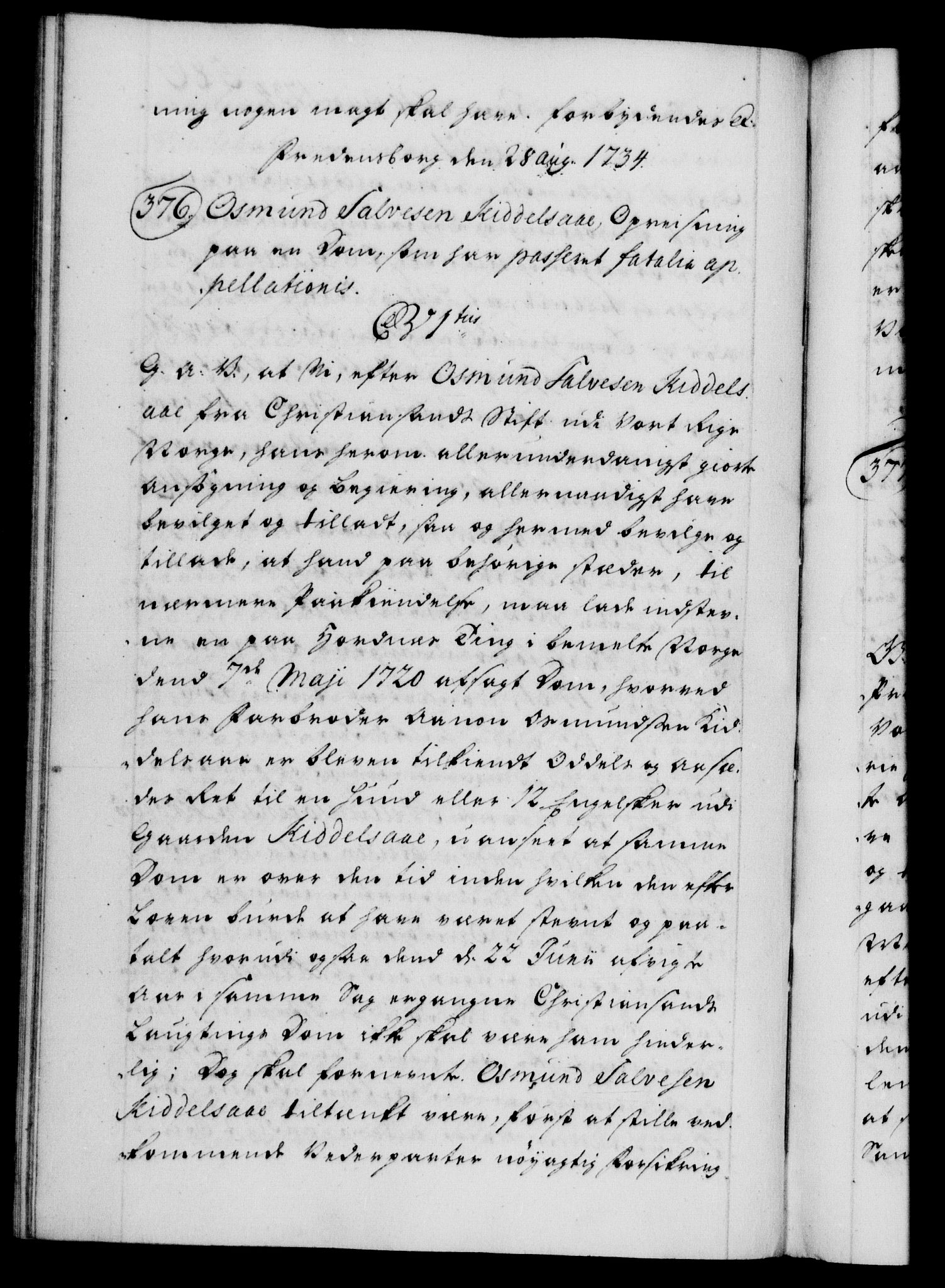 Danske Kanselli 1572-1799, AV/RA-EA-3023/F/Fc/Fca/Fcaa/L0028: Norske registre, 1733-1734, p. 586b