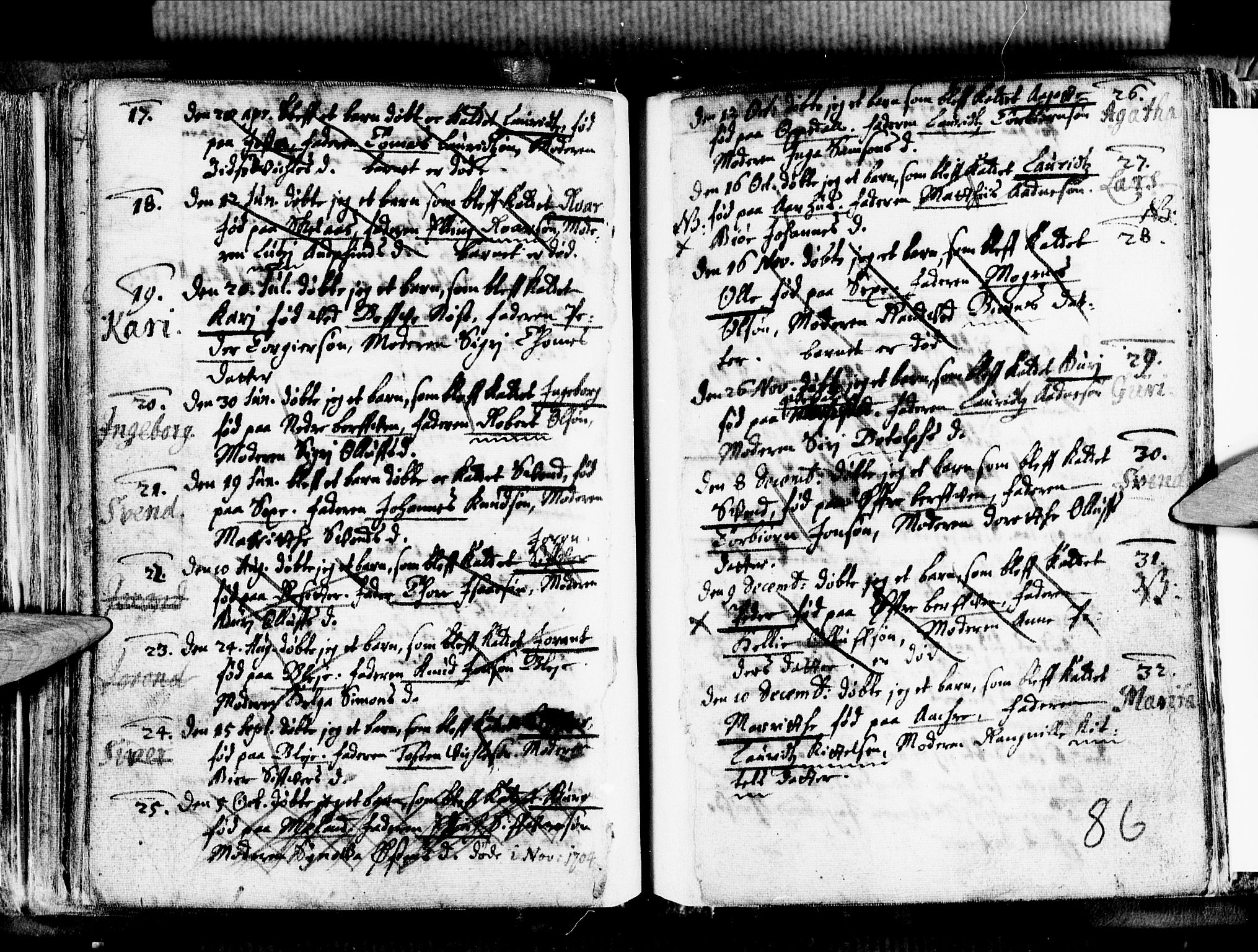 Ullensvang sokneprestembete, SAB/A-78701/H/Haa: Parish register (official) no. A 1 /1, 1669-1718, p. 86