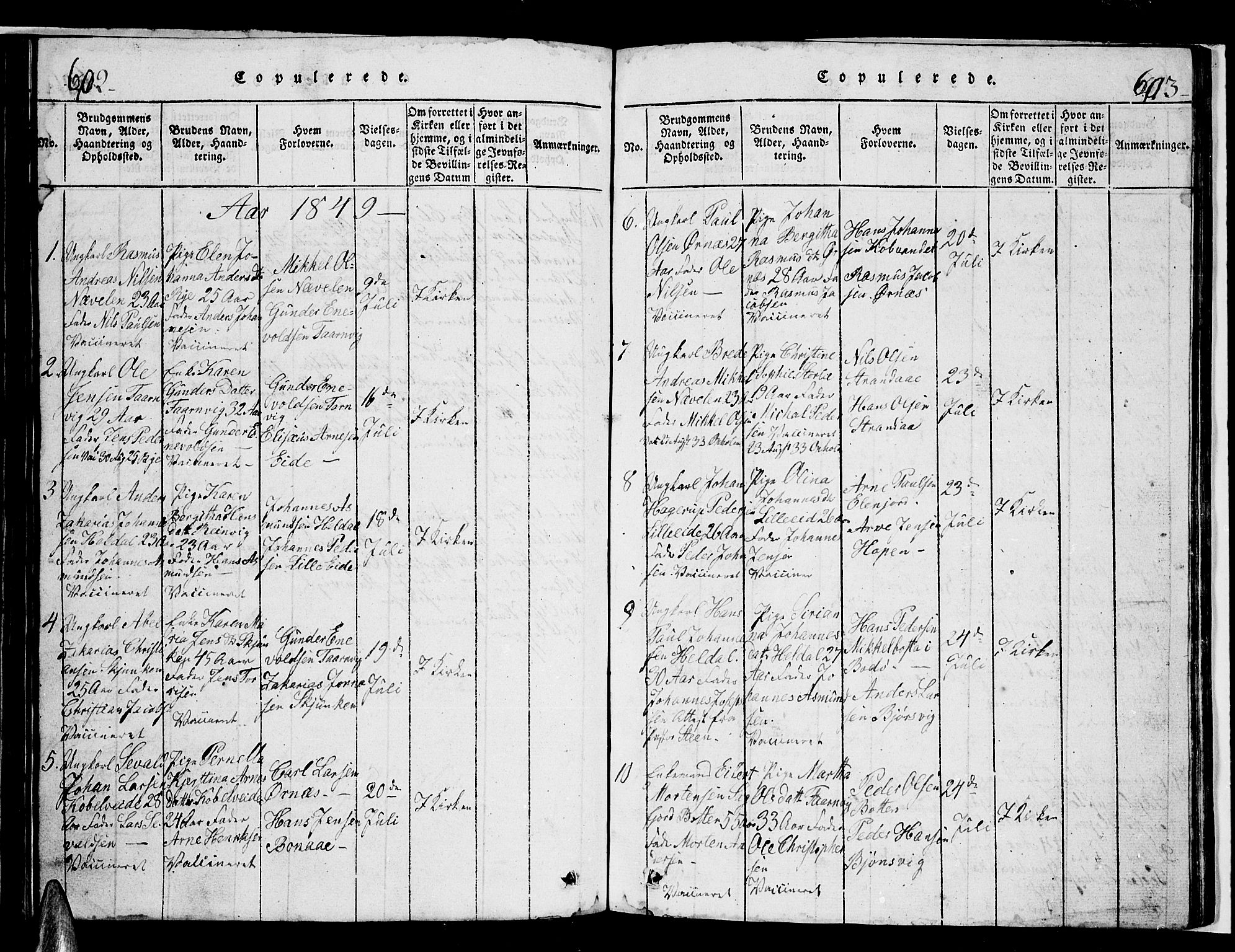 Ministerialprotokoller, klokkerbøker og fødselsregistre - Nordland, AV/SAT-A-1459/853/L0773: Parish register (copy) no. 853C01, 1821-1859, p. 602-603