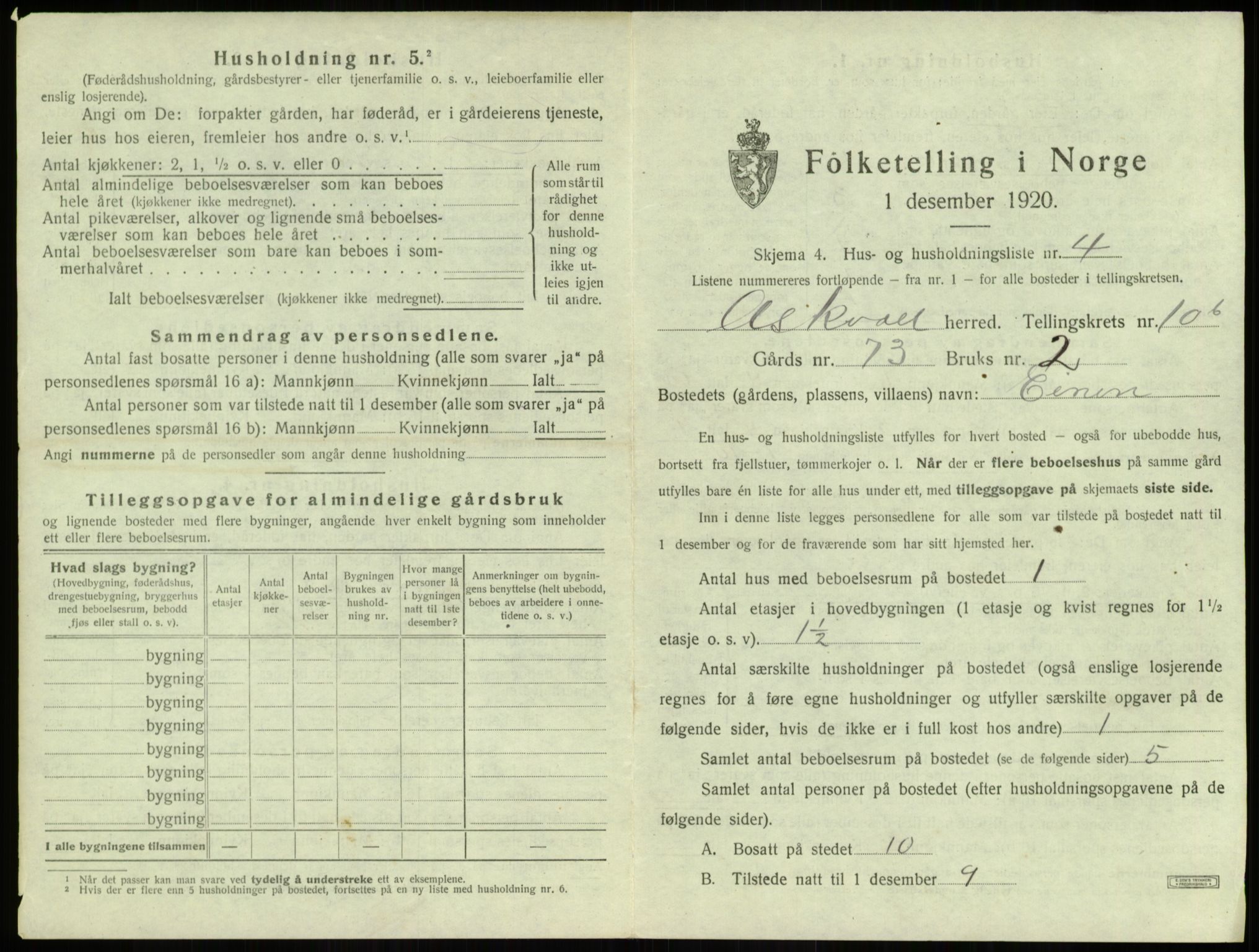 SAB, 1920 census for Askvoll, 1920, p. 551