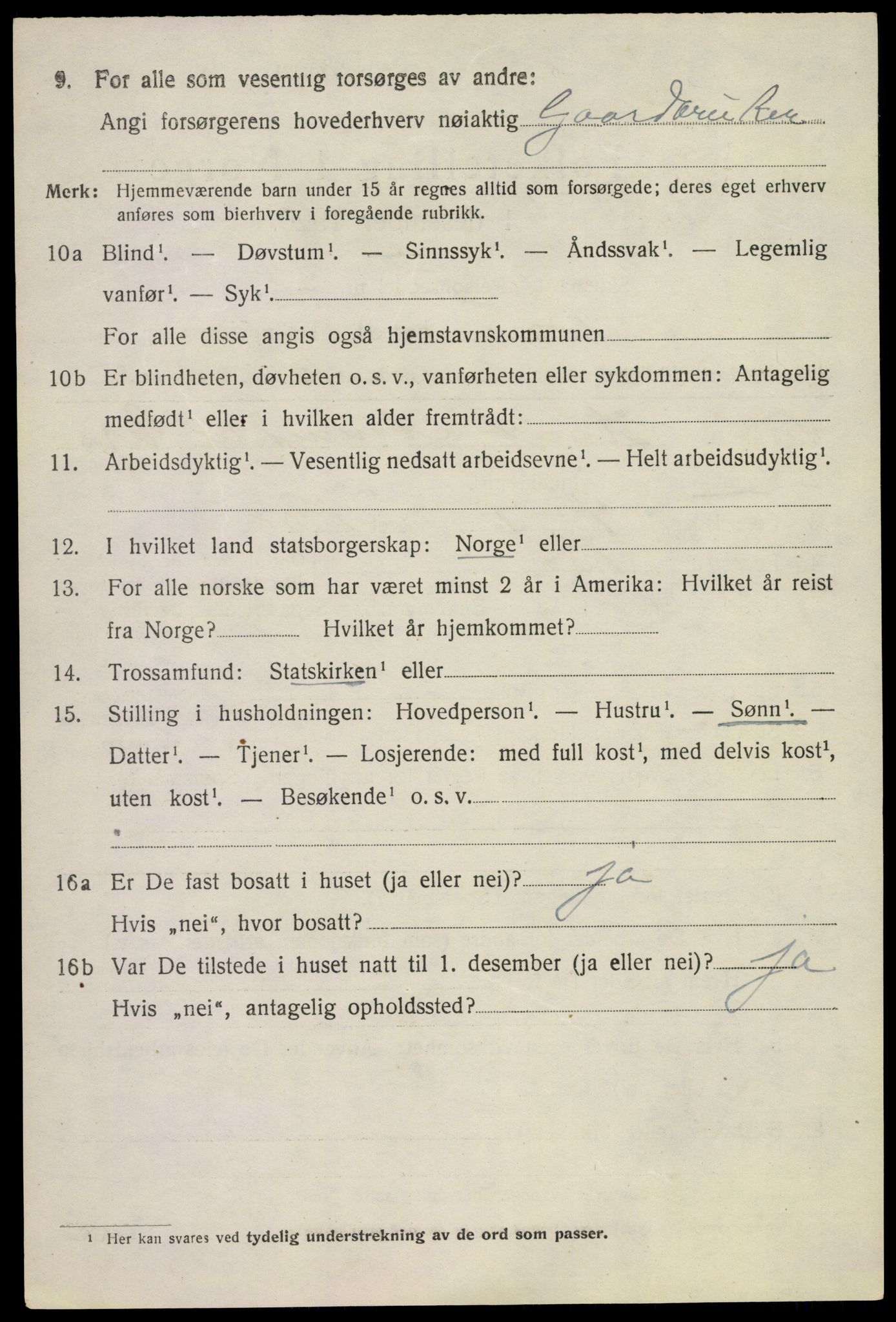 SAKO, 1920 census for Bø (Telemark), 1920, p. 1855