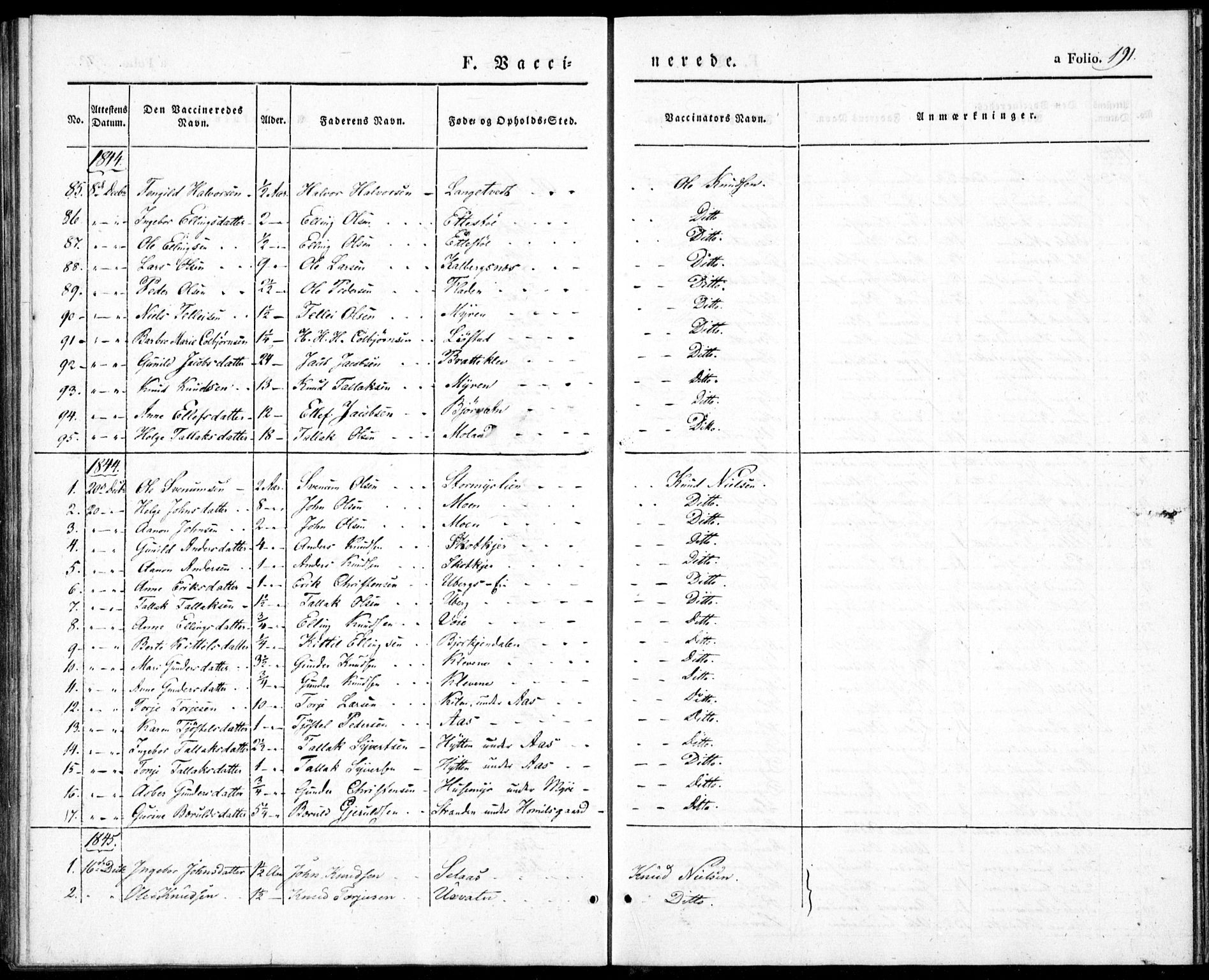 Gjerstad sokneprestkontor, AV/SAK-1111-0014/F/Fa/Fab/L0002: Parish register (official) no. A 2, 1835-1852, p. 191