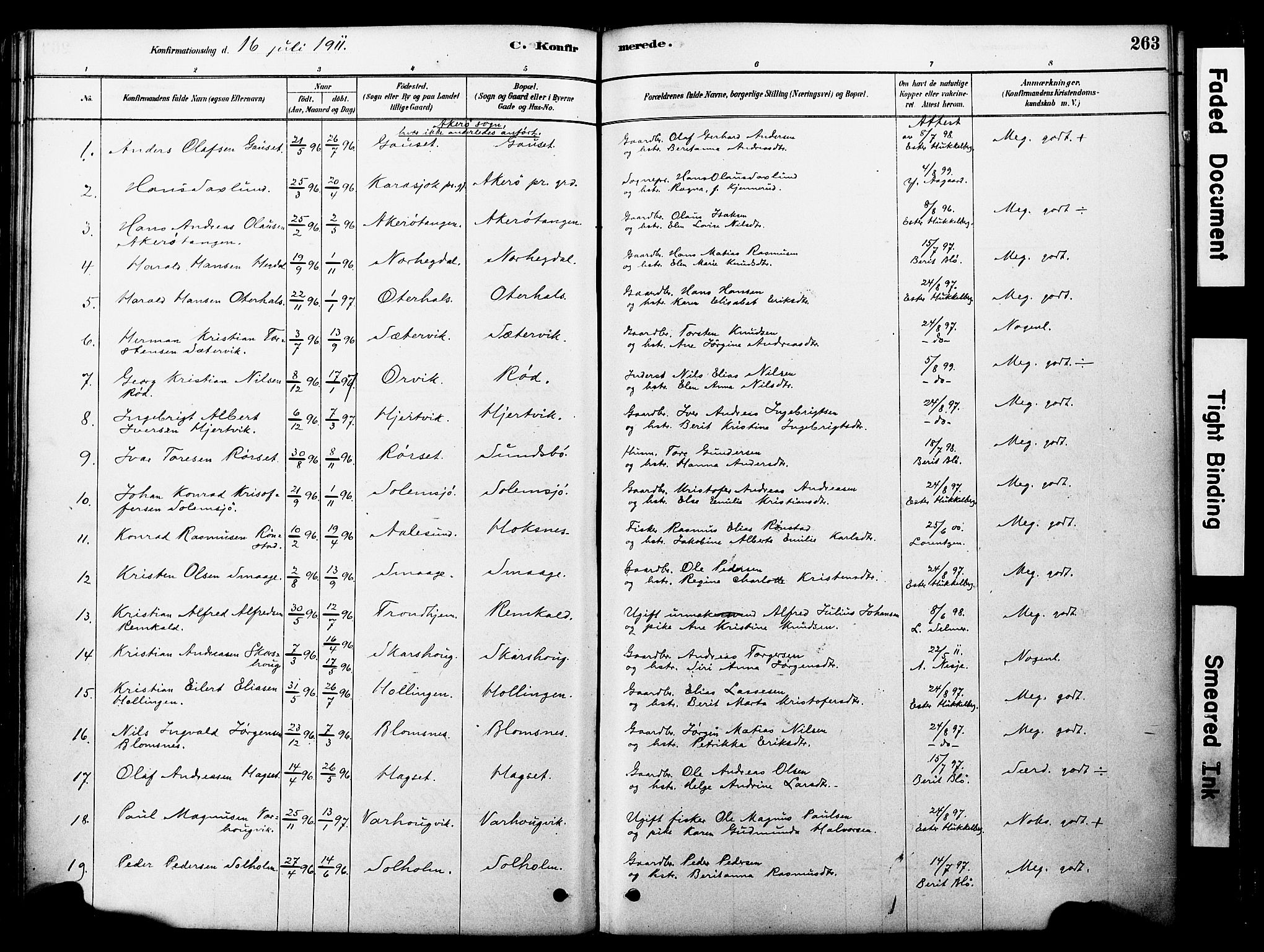 Ministerialprotokoller, klokkerbøker og fødselsregistre - Møre og Romsdal, SAT/A-1454/560/L0721: Parish register (official) no. 560A05, 1878-1917, p. 263