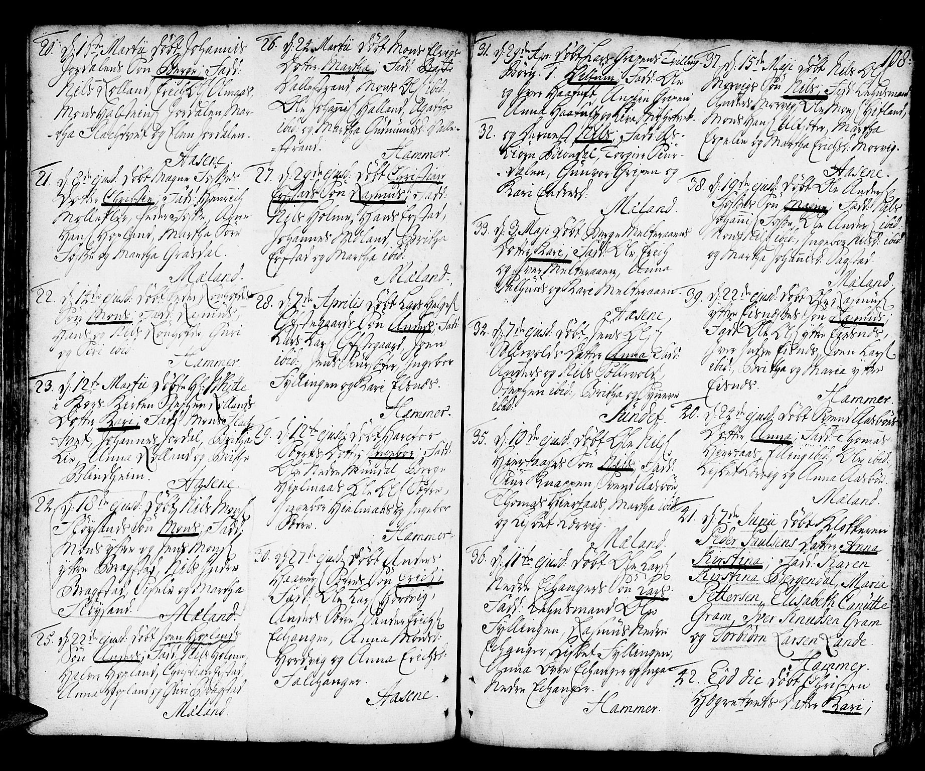 Hamre sokneprestembete, SAB/A-75501/H/Ha/Haa/Haaa/L0007: Parish register (official) no. A 7, 1762-1777, p. 108