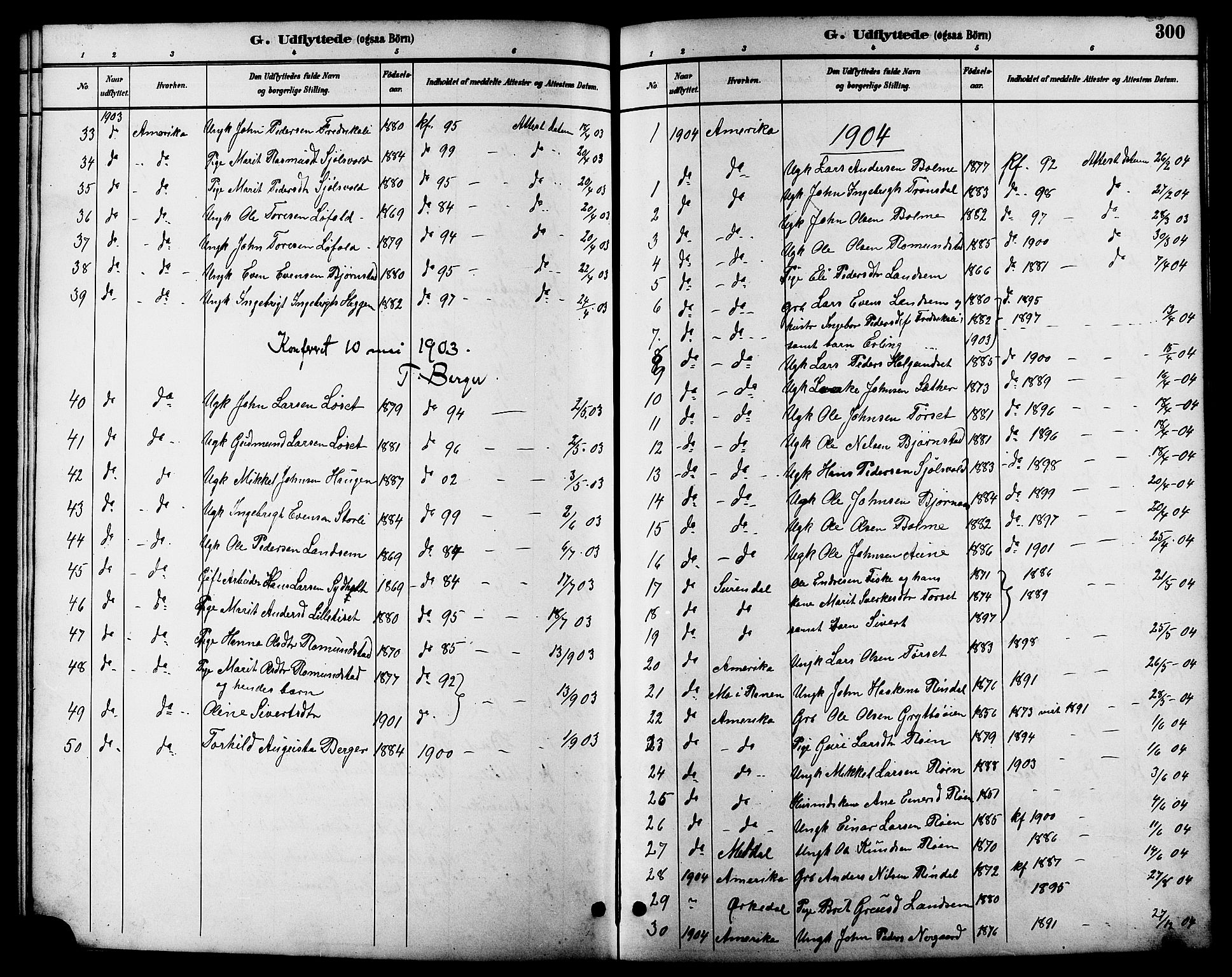 Ministerialprotokoller, klokkerbøker og fødselsregistre - Møre og Romsdal, SAT/A-1454/598/L1078: Parish register (copy) no. 598C03, 1892-1909, p. 300