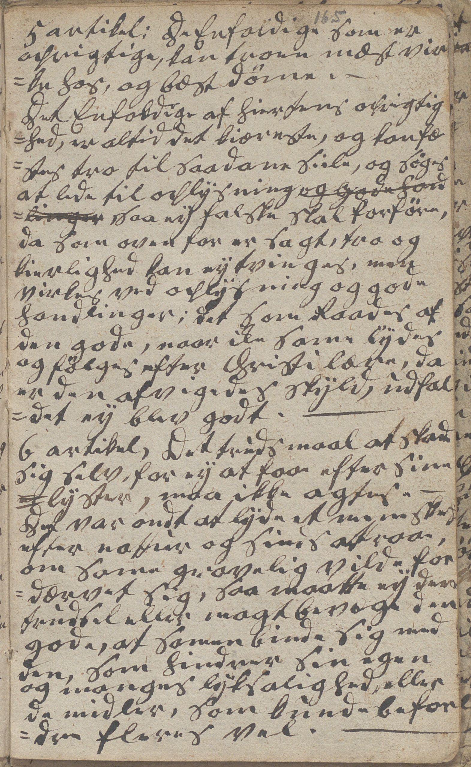 Heggtveitsamlingen, TMF/A-1007/H/L0046/0007: Brev, kopibøker, prekener, manus etc.  / "Fossem" - Kopibok. Sanger og brev, 1800-1802, p. 165