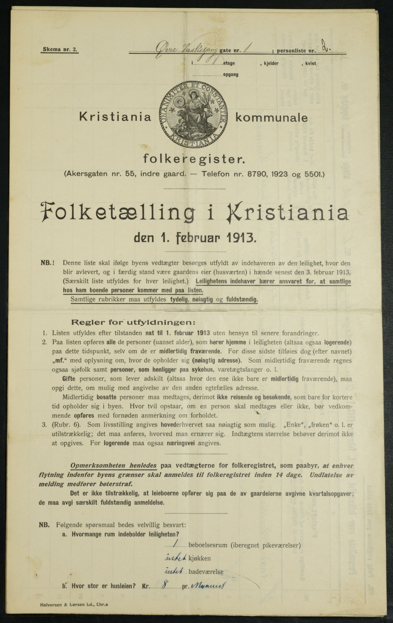 OBA, Municipal Census 1913 for Kristiania, 1913, p. 129929