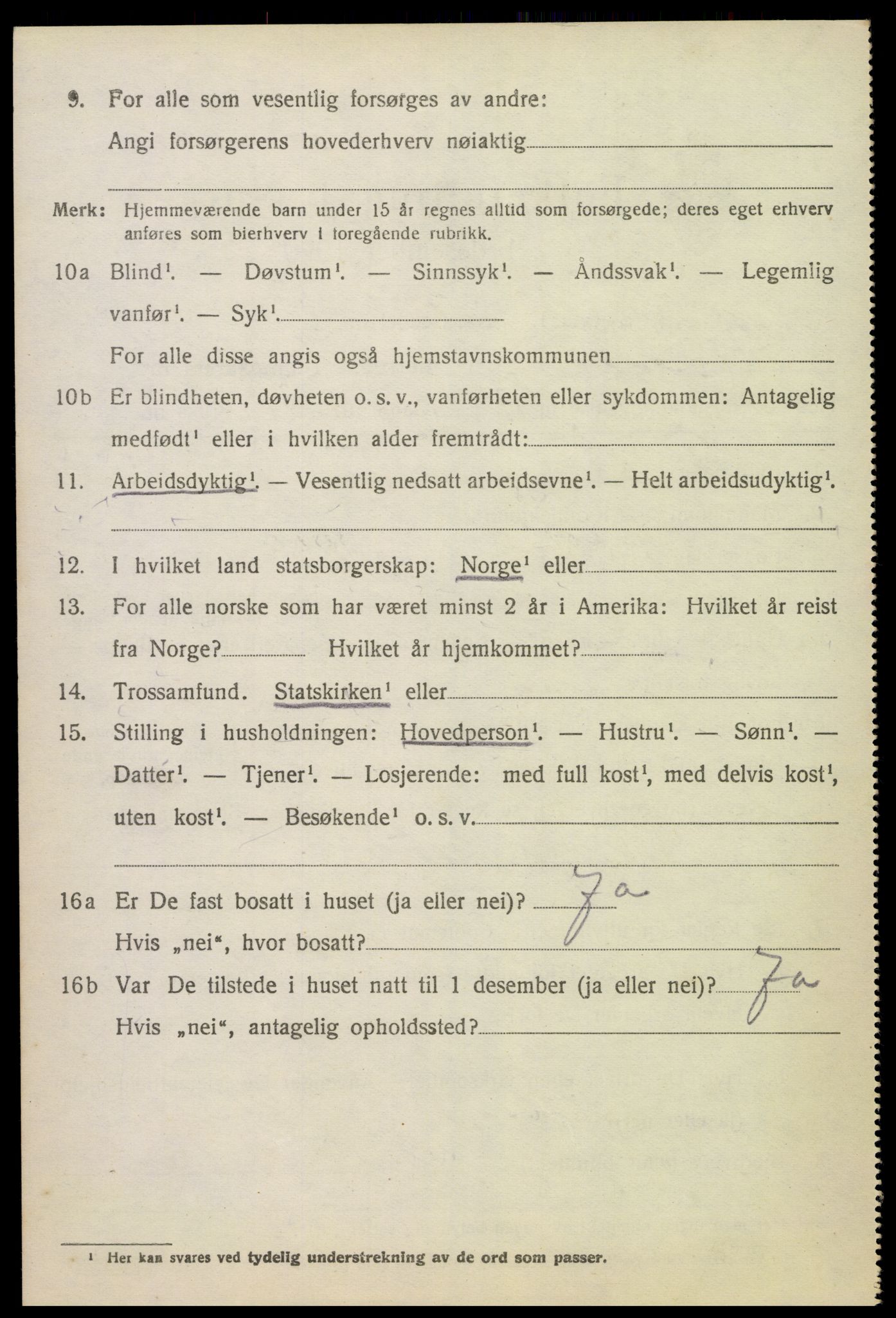 SAK, 1920 census for Gjøvdal, 1920, p. 227