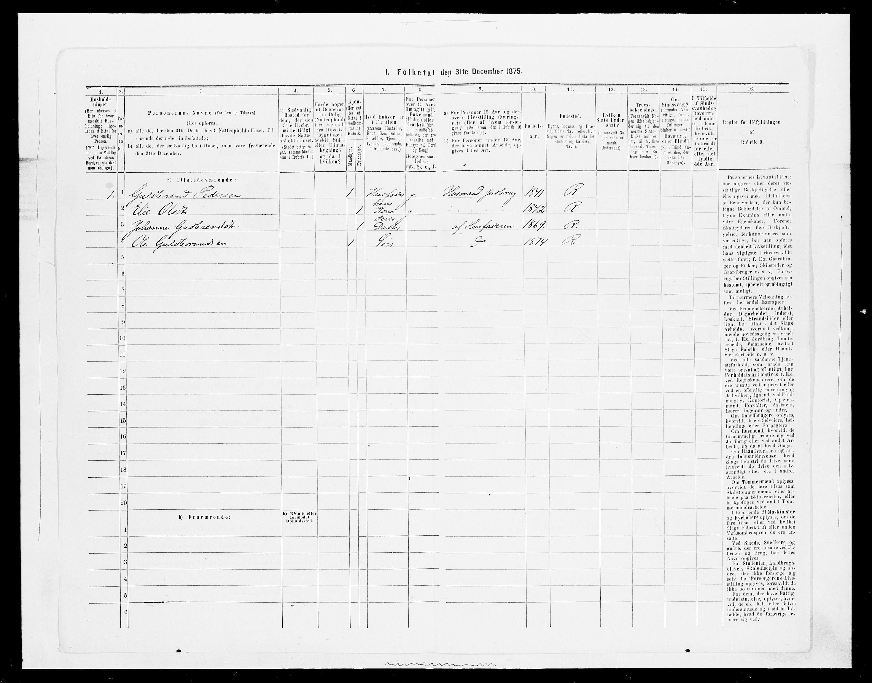 SAH, 1875 census for 0412P Ringsaker, 1875, p. 1203