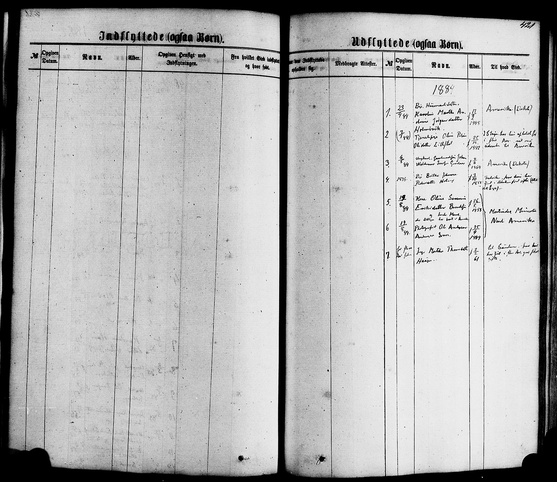 Hornindal sokneprestembete, SAB/A-82401/H/Haa/Haaa/L0002: Parish register (official) no. A 2, 1867-1884, p. 421
