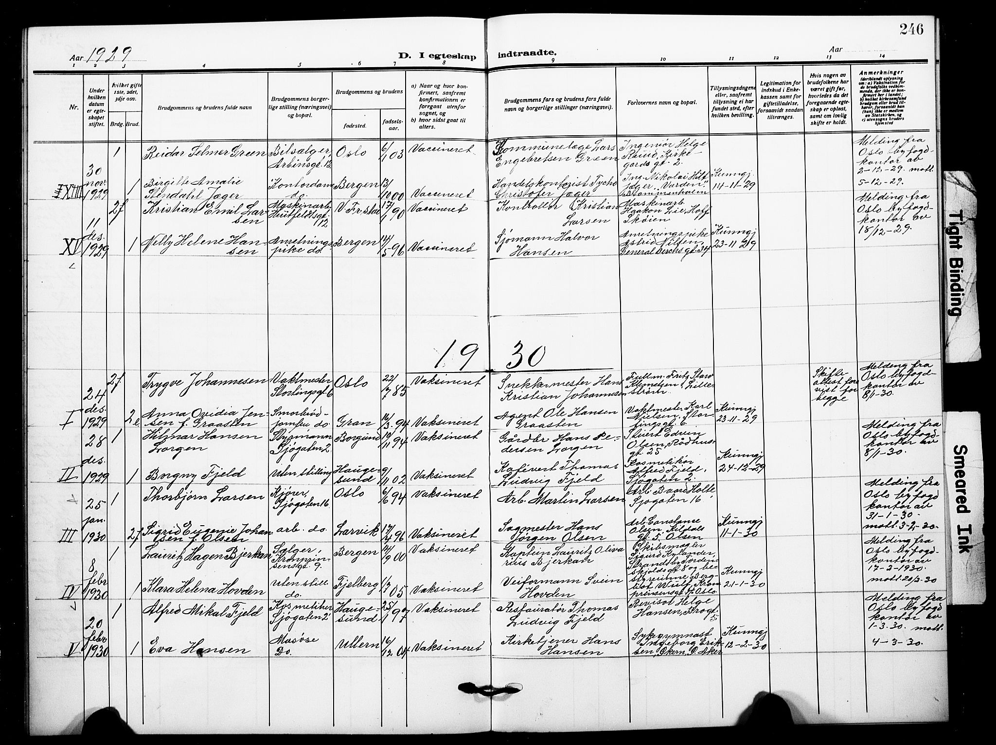 Johannes prestekontor Kirkebøker, AV/SAO-A-10852/F/Fa/L0013: Parish register (official) no. 13, 1919-1930, p. 246