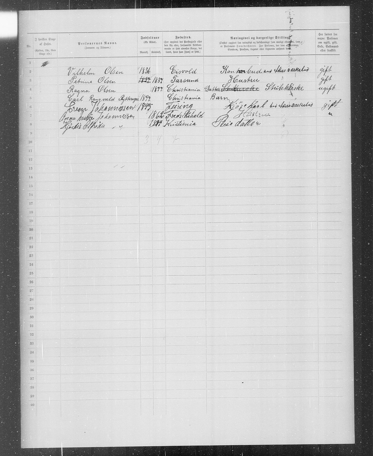 OBA, Municipal Census 1899 for Kristiania, 1899, p. 2070