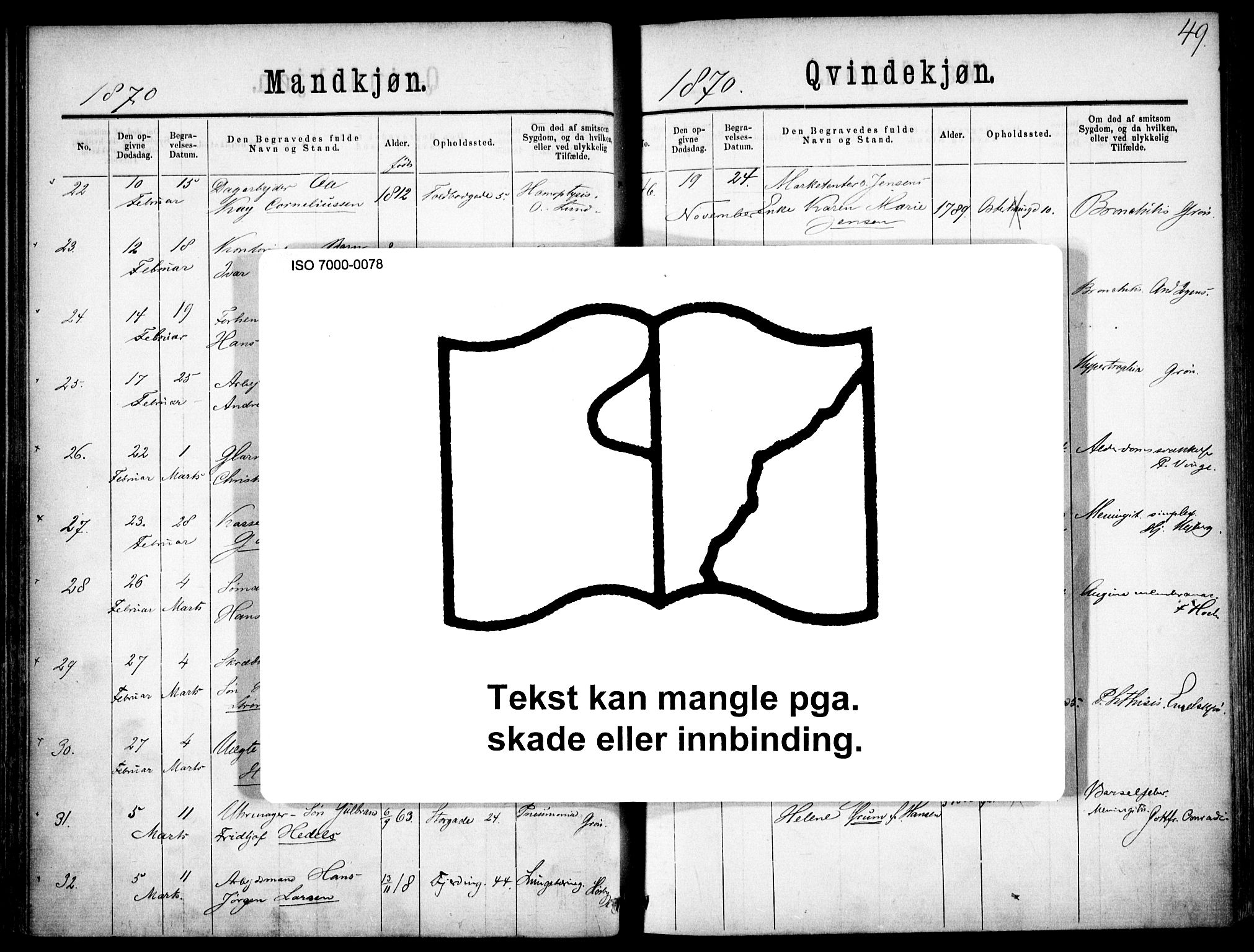 Oslo domkirke Kirkebøker, SAO/A-10752/F/Fa/L0026: Parish register (official) no. 26, 1867-1884, p. 49