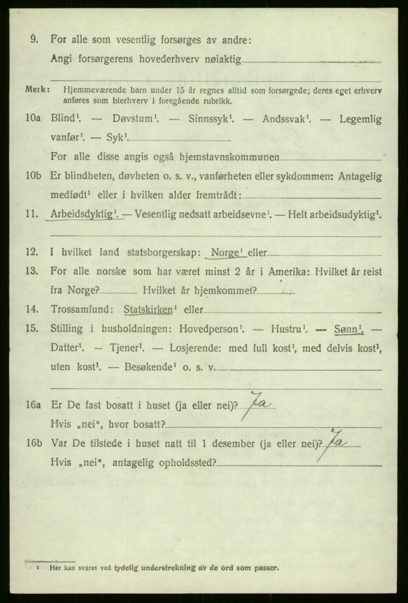 SAB, 1920 census for Evanger, 1920, p. 1654