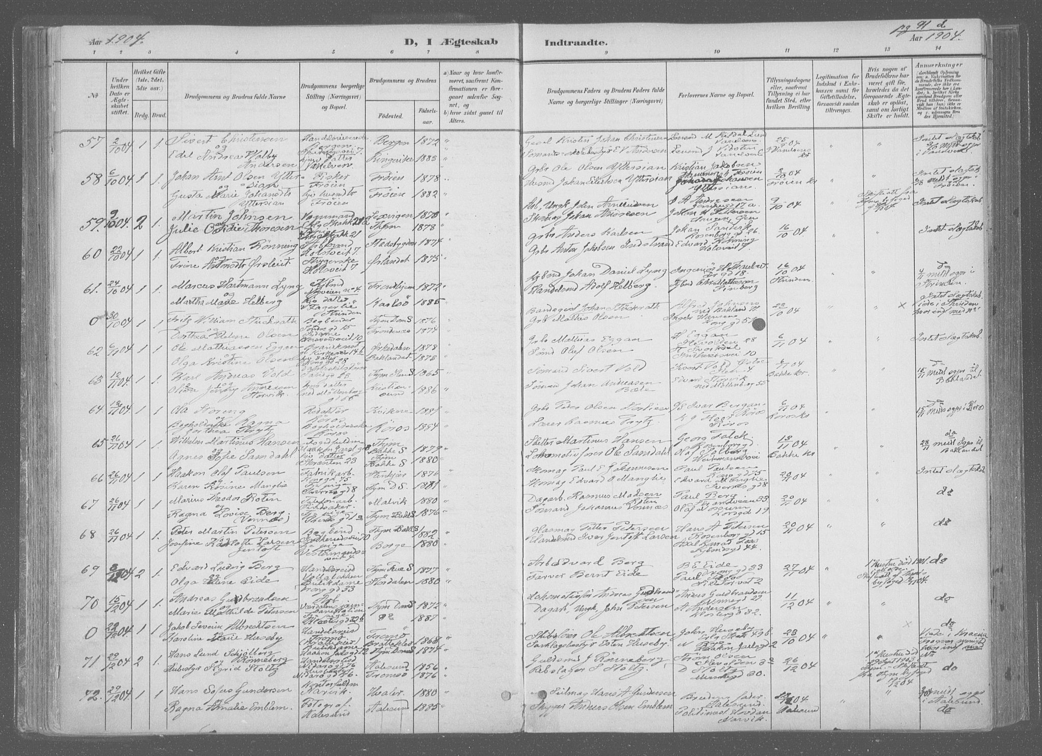 Ministerialprotokoller, klokkerbøker og fødselsregistre - Sør-Trøndelag, SAT/A-1456/601/L0064: Parish register (official) no. 601A31, 1891-1911, p. 91d