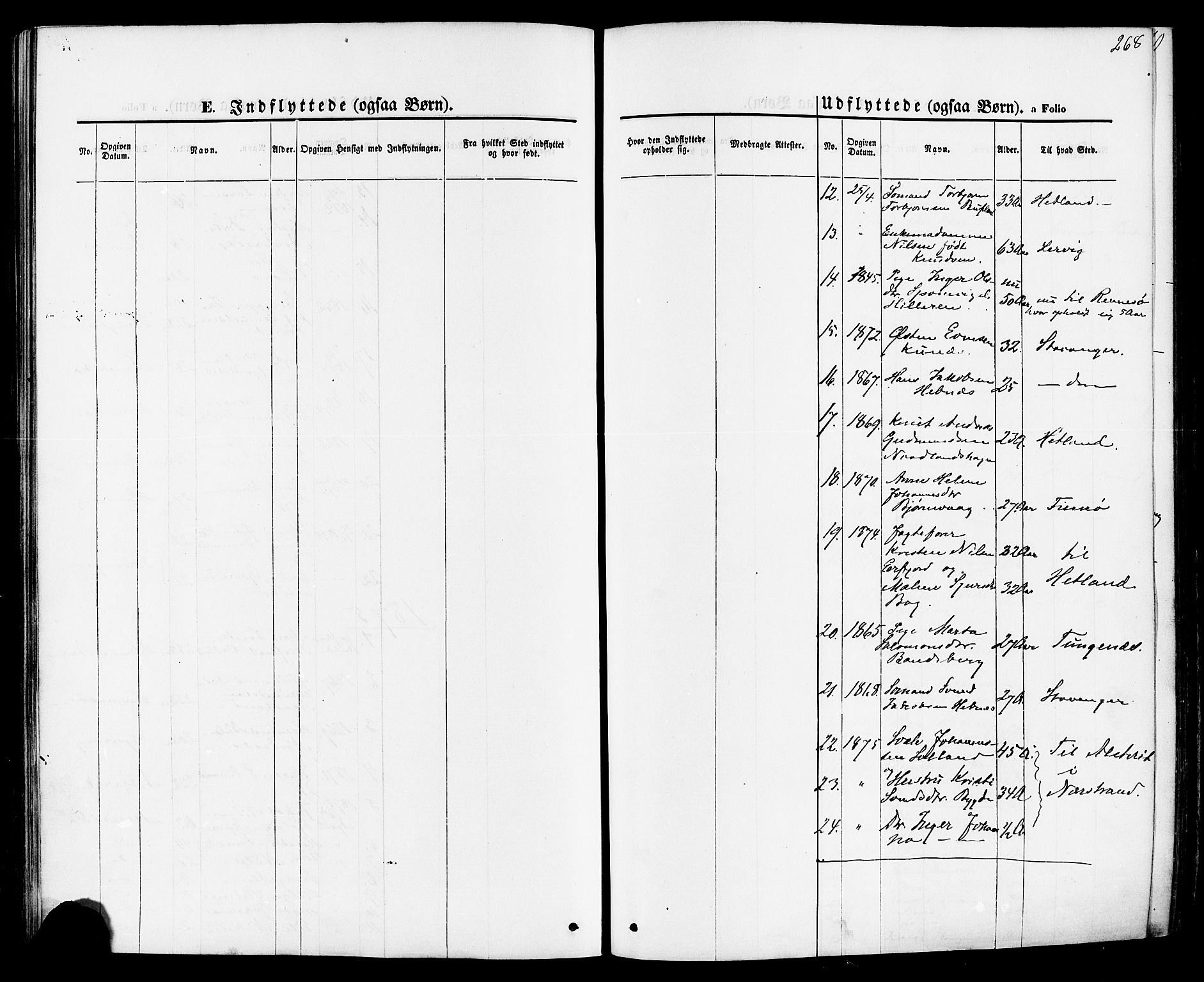 Jelsa sokneprestkontor, AV/SAST-A-101842/01/IV: Parish register (official) no. A 8, 1867-1883, p. 268