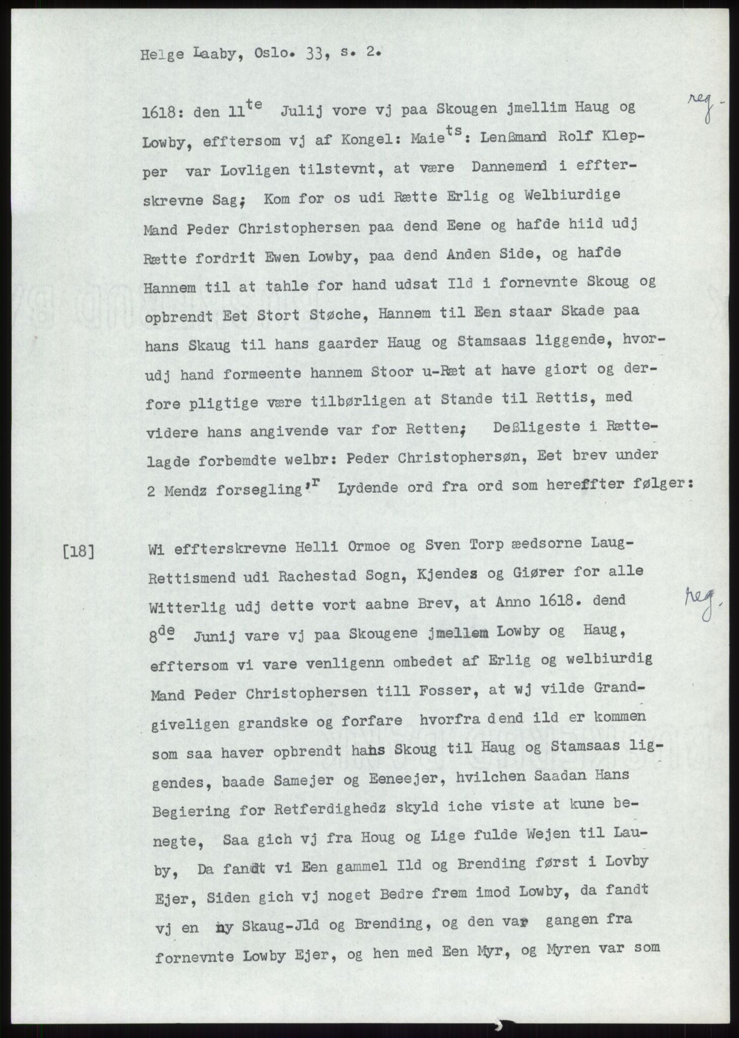 Samlinger til kildeutgivelse, Diplomavskriftsamlingen, RA/EA-4053/H/Ha, p. 575