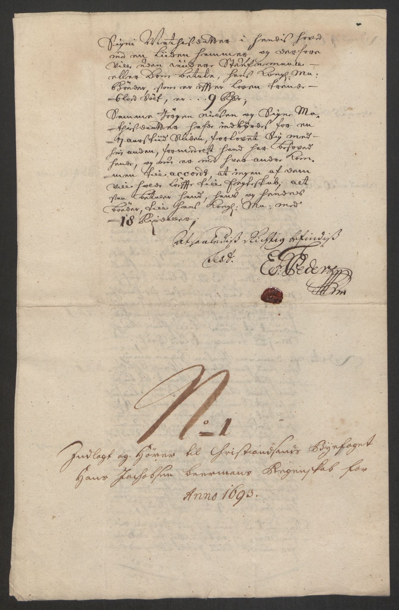 Rentekammeret inntil 1814, Reviderte regnskaper, Byregnskaper, AV/RA-EA-4066/R/Rm/L0285: [M18] Sikt og sakefall, 1681-1718, p. 187