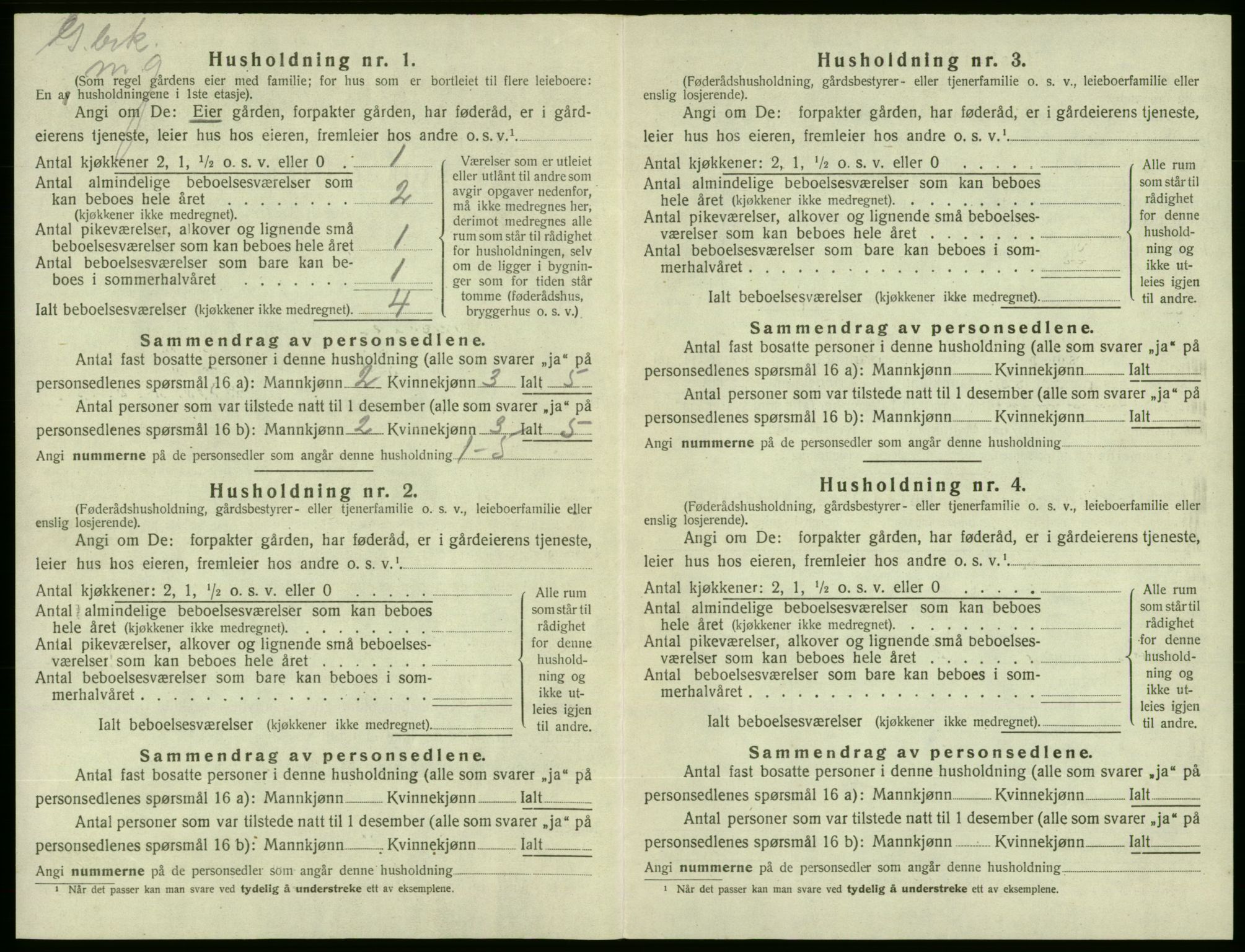 SAB, 1920 census for Etne, 1920, p. 524