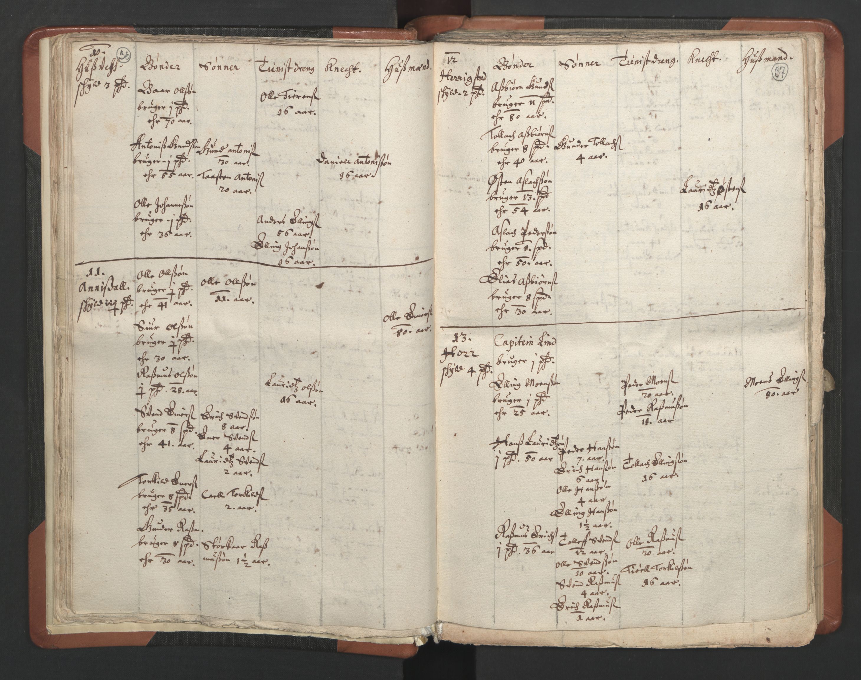 RA, Vicar's Census 1664-1666, no. 17: Jæren deanery and Dalane deanery, 1664-1666, p. 36-37