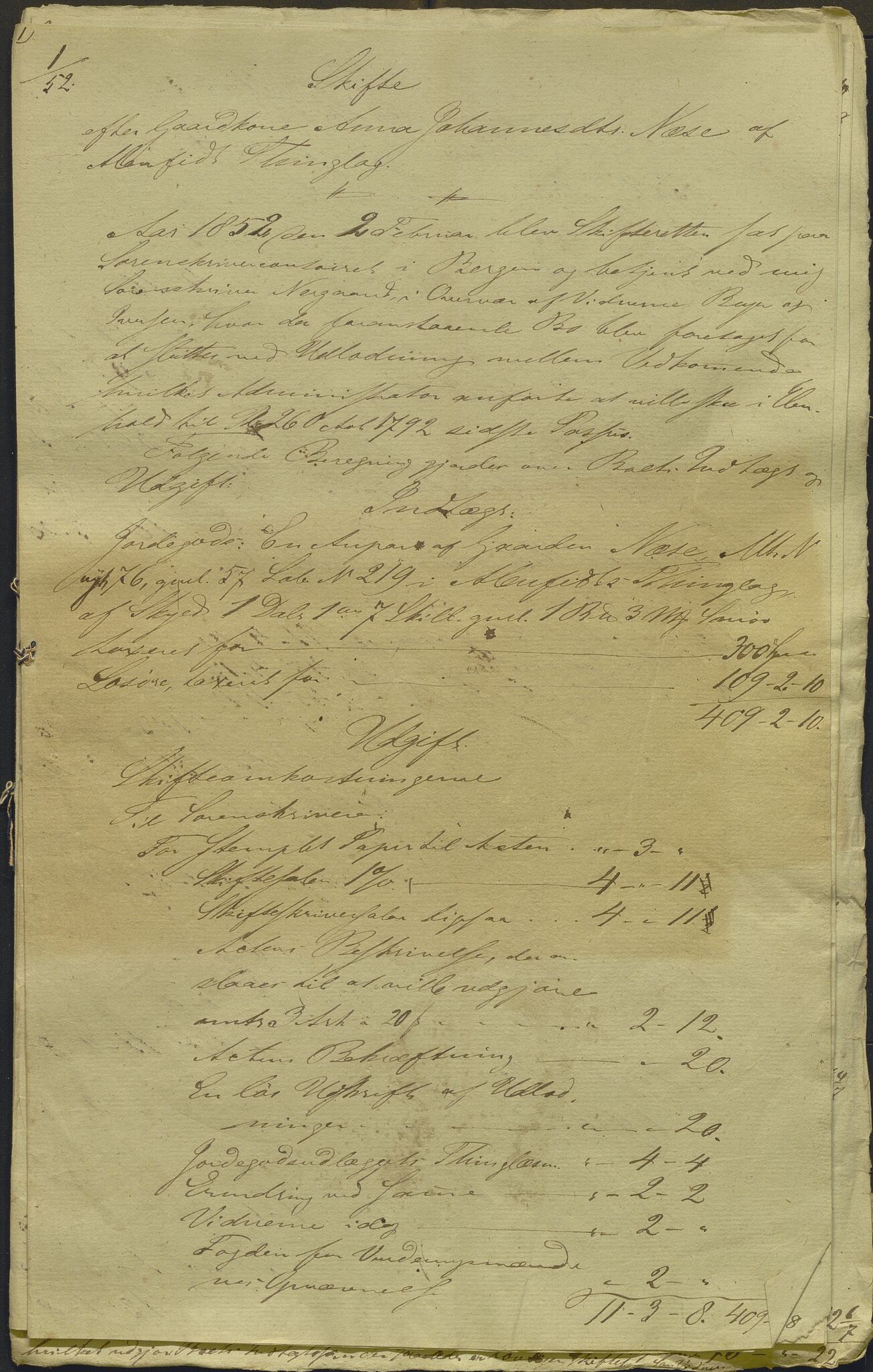 Nordhordland sorenskrivar, AV/SAB-A-2901/1/H/Hd/Hdb/L0001: Konsept til utlodningar, 1850-1852, p. 557