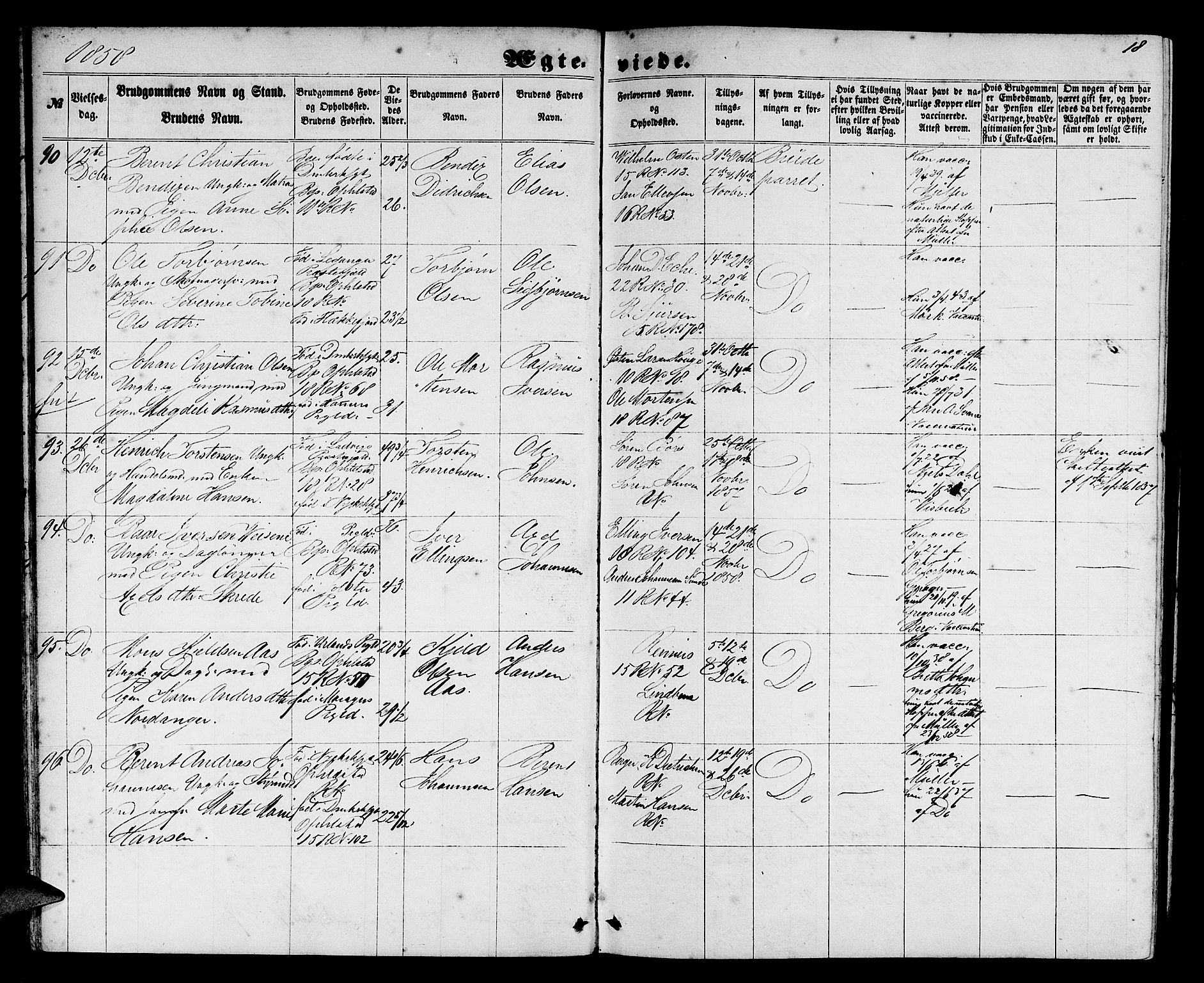 Domkirken sokneprestembete, AV/SAB-A-74801/H/Hab/L0030: Parish register (copy) no. D 2, 1857-1876, p. 18