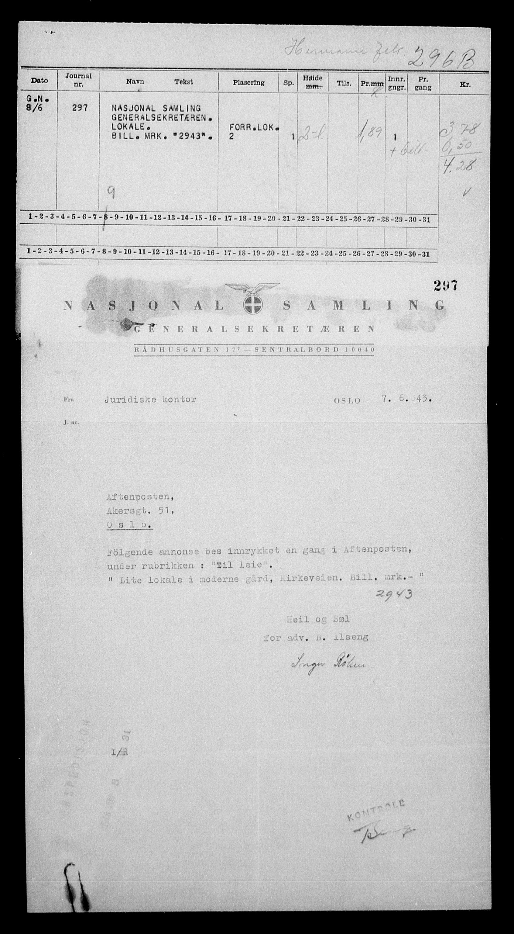 Justisdepartementet, Tilbakeføringskontoret for inndratte formuer, AV/RA-S-1564/H/Hc/Hcc/L0947: --, 1945-1947, p. 548