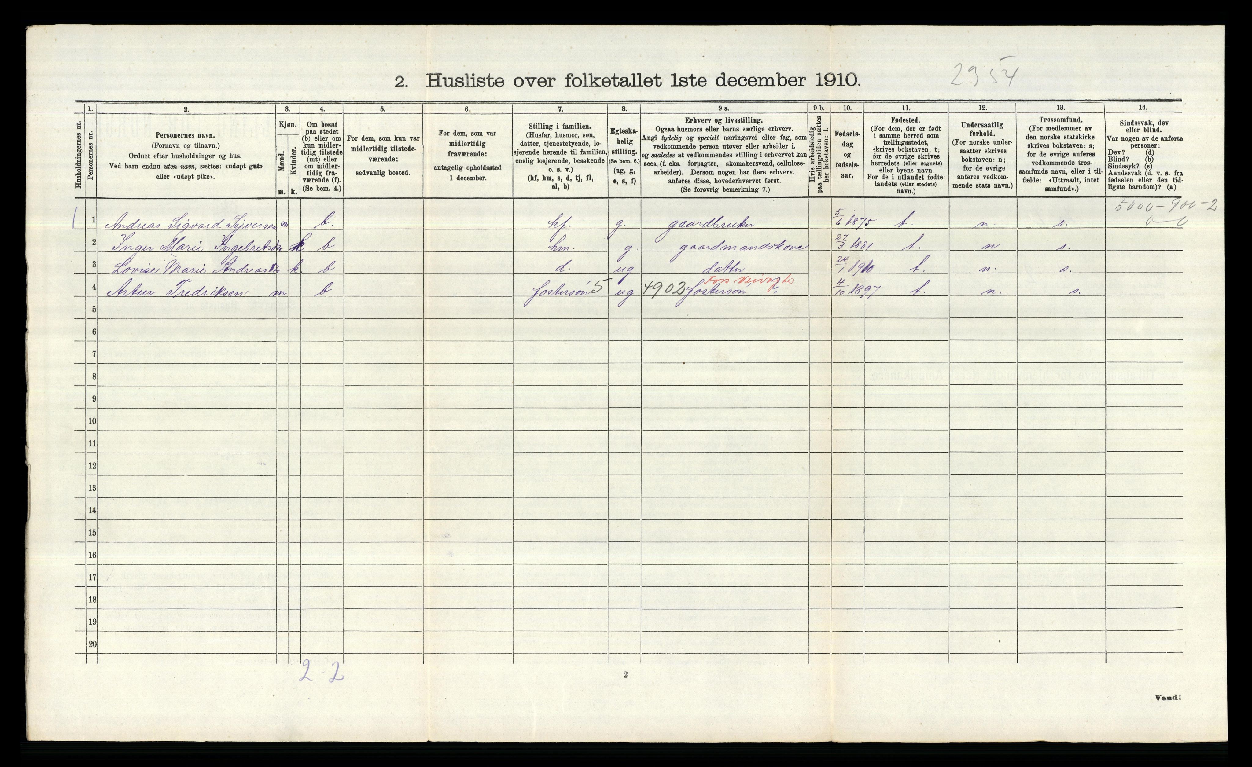 RA, 1910 census for Borge, 1910, p. 1613