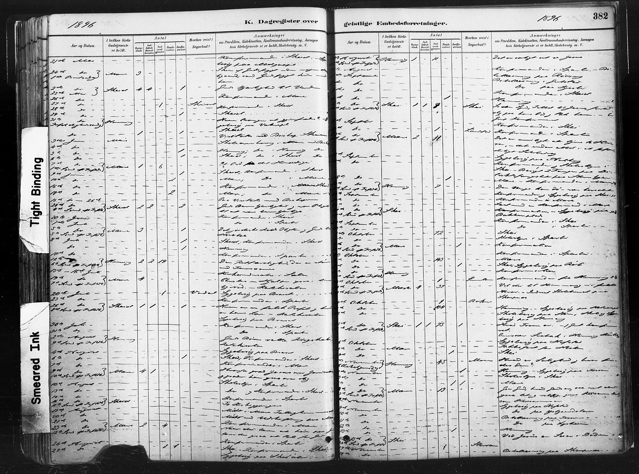 Ministerialprotokoller, klokkerbøker og fødselsregistre - Nord-Trøndelag, SAT/A-1458/735/L0351: Parish register (official) no. 735A10, 1884-1908, p. 382