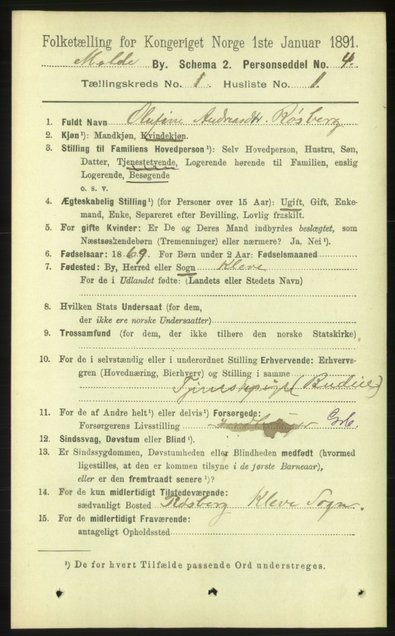 RA, 1891 census for 1502 Molde, 1891, p. 248