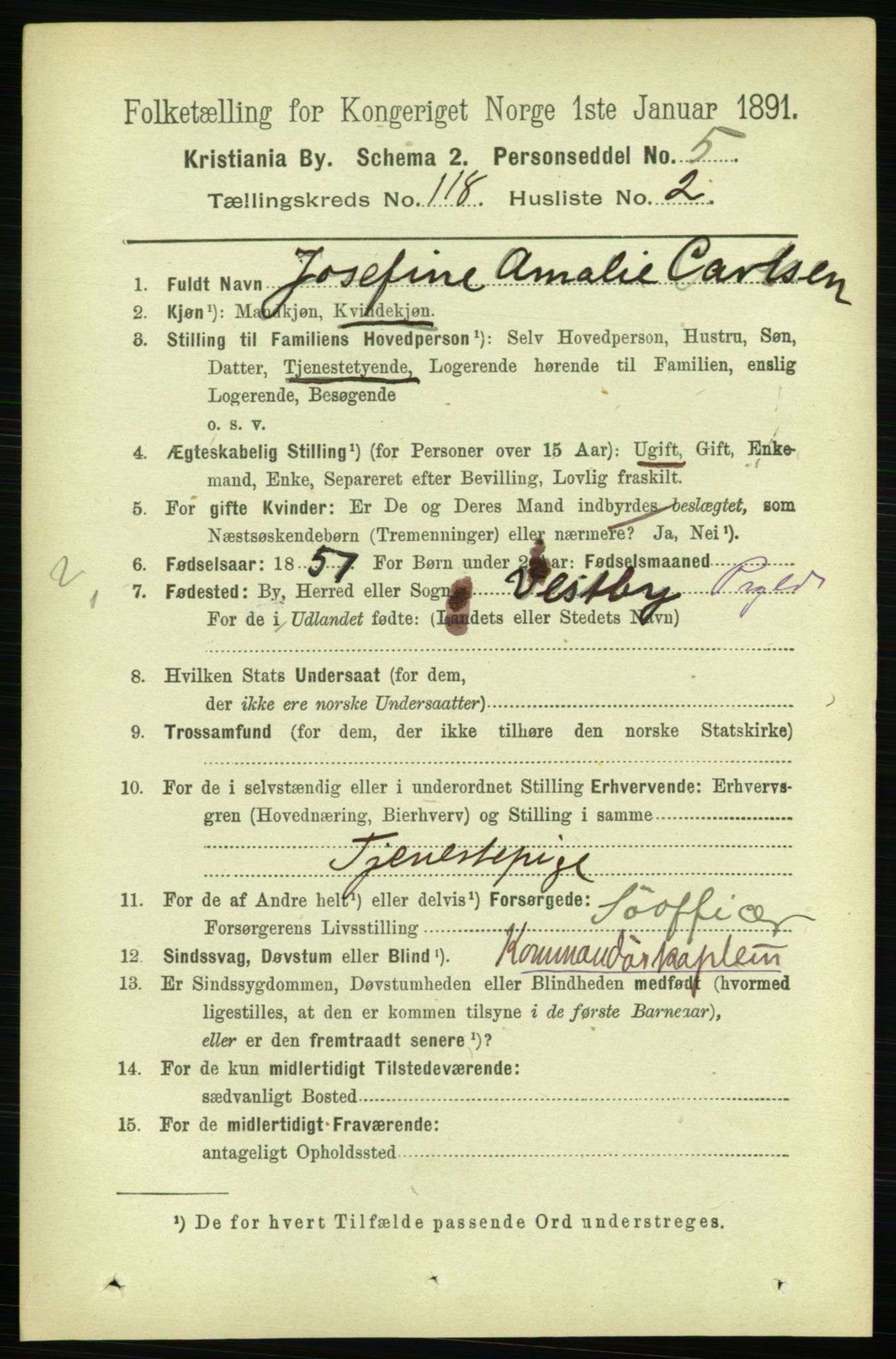 RA, 1891 census for 0301 Kristiania, 1891, p. 63297