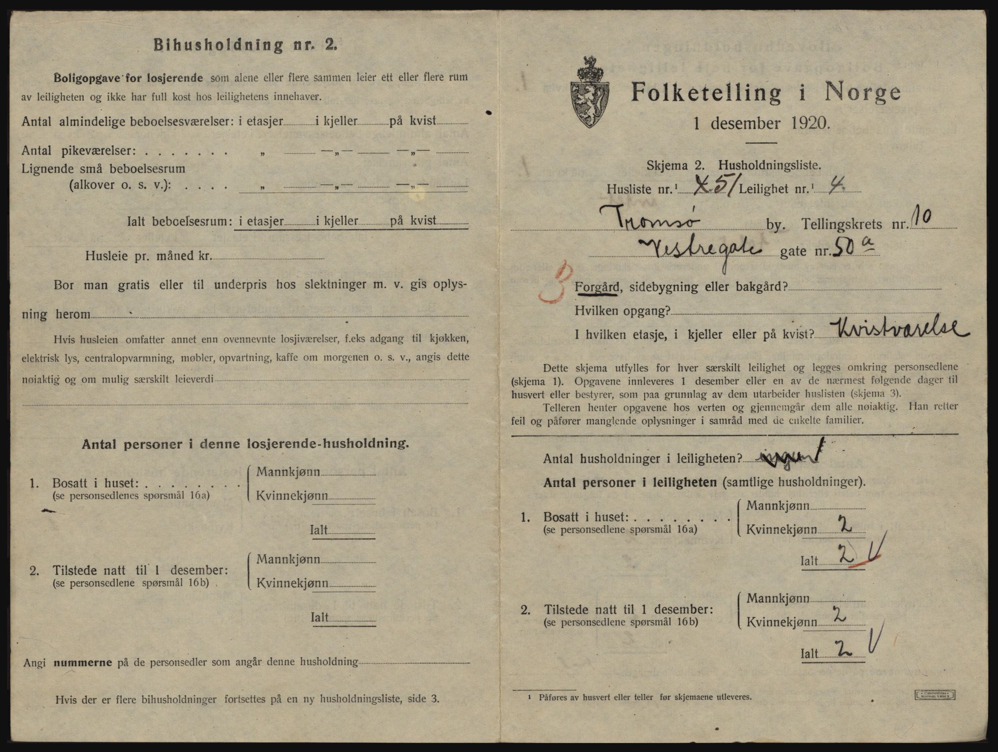 SATØ, 1920 census for Tromsø, 1920, p. 5391