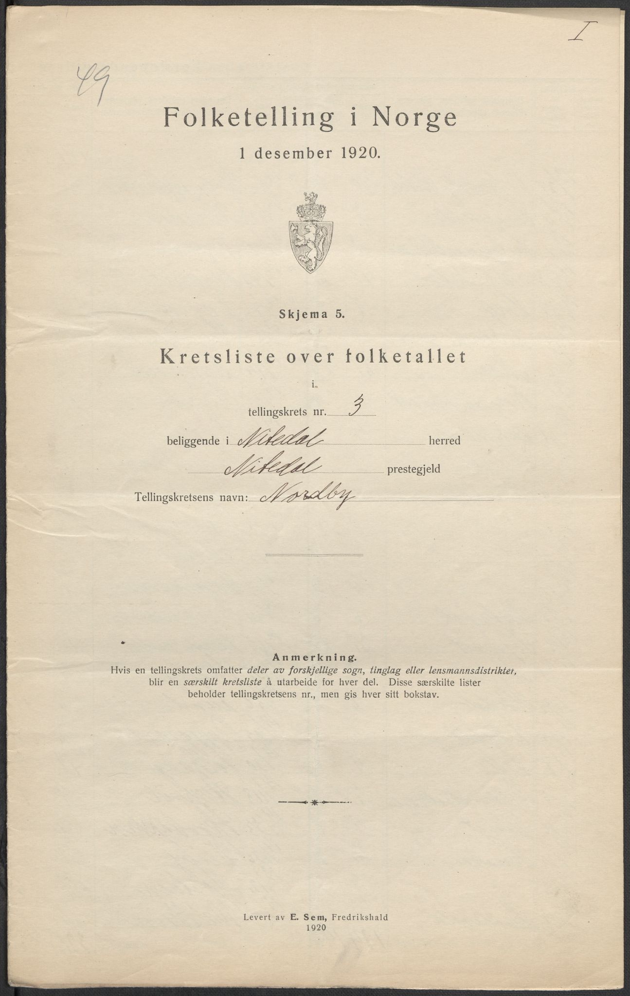 SAO, 1920 census for Nittedal, 1920, p. 14