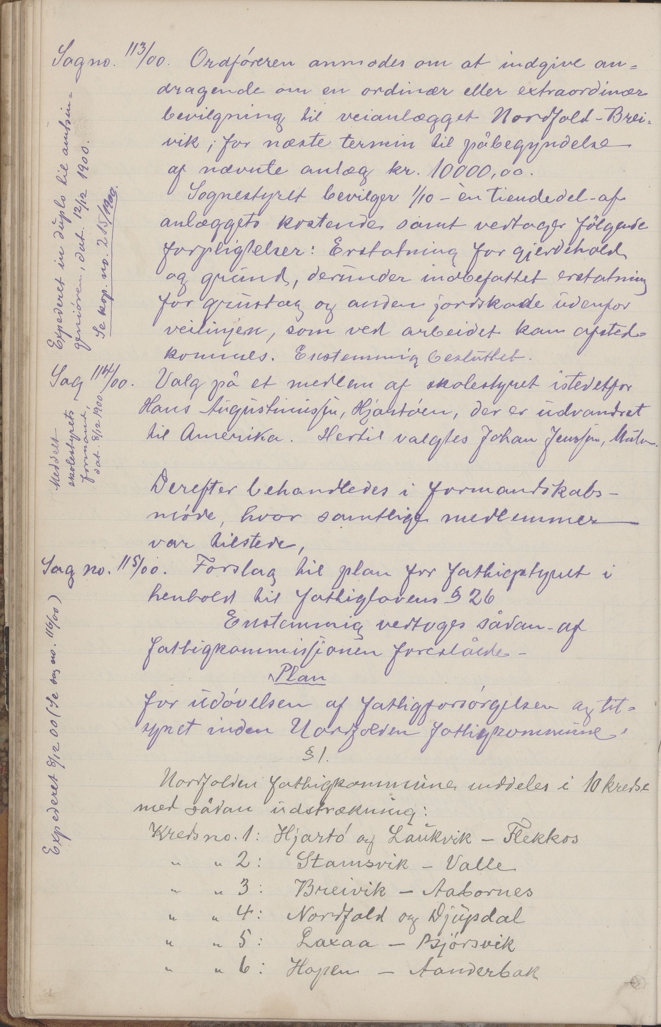 Kjerringøy kommune. Formannskapet, AIN/K-18441.150/A/Aa/L0002: Forhandlingsprotokoll Norfolden- Kjerringø formanskap, 1900-1911