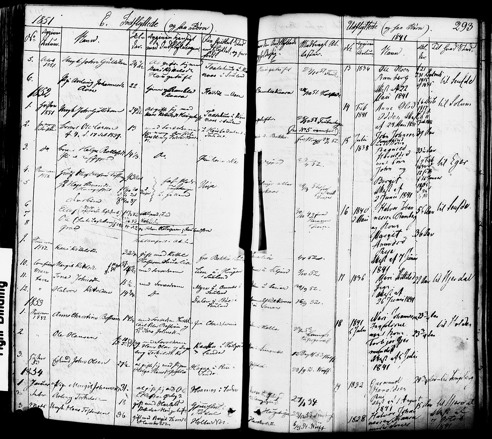 Heddal kirkebøker, SAKO/A-268/F/Fa/L0006: Parish register (official) no. I 6, 1837-1854, p. 293