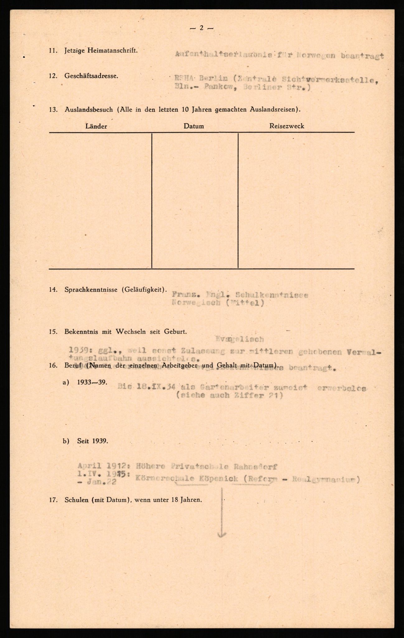 Forsvaret, Forsvarets overkommando II, AV/RA-RAFA-3915/D/Db/L0025: CI Questionaires. Tyske okkupasjonsstyrker i Norge. Tyskere., 1945-1946, p. 382