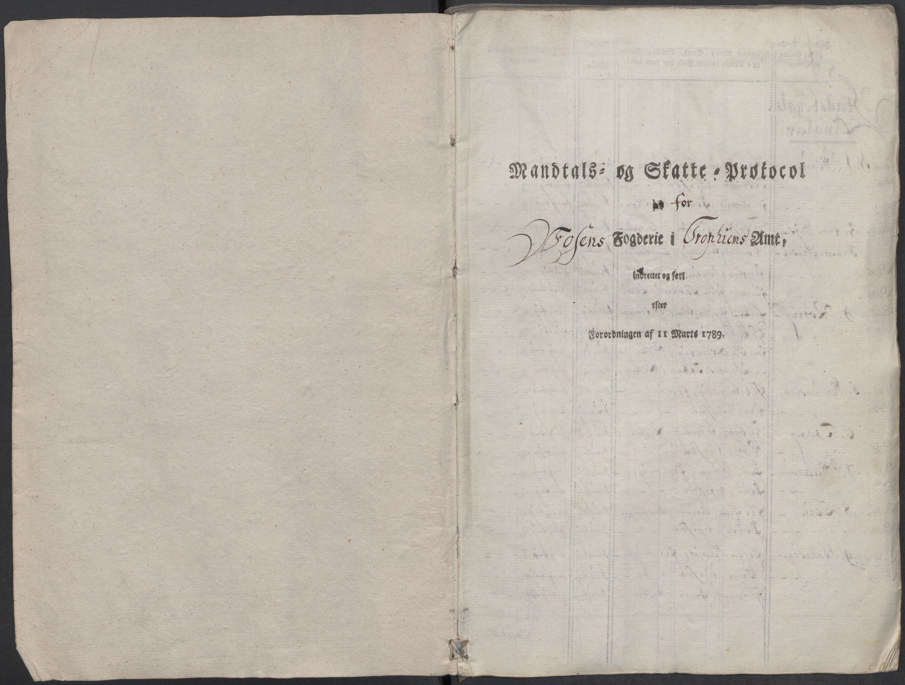 Rentekammeret inntil 1814, Reviderte regnskaper, Mindre regnskaper, RA/EA-4068/Rf/Rfe/L0010: Fosen fogderi, Gudbrandsdalen fogderi, 1789, p. 4