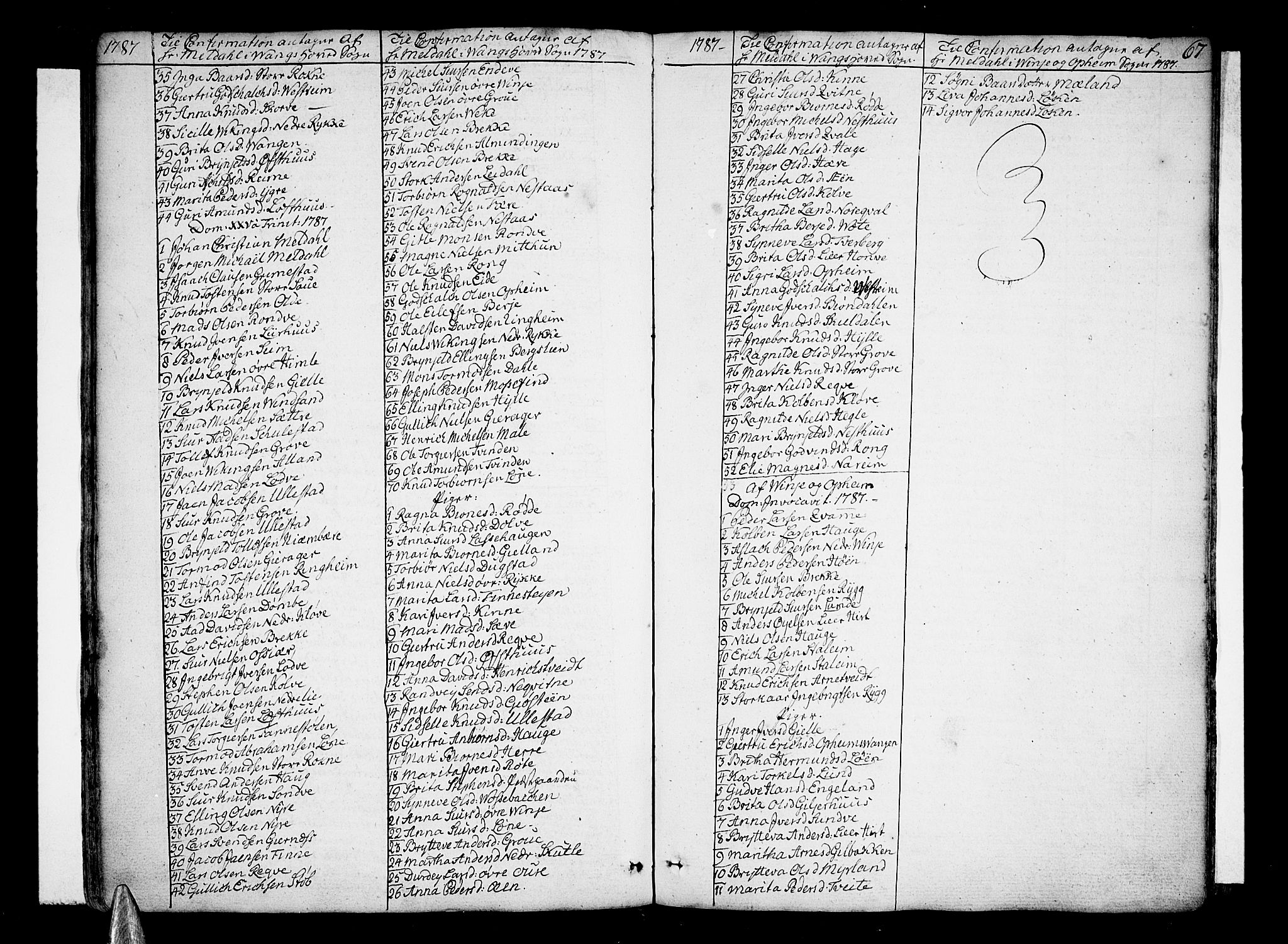 Voss sokneprestembete, AV/SAB-A-79001/H/Haa: Parish register (official) no. A 9, 1780-1810, p. 67