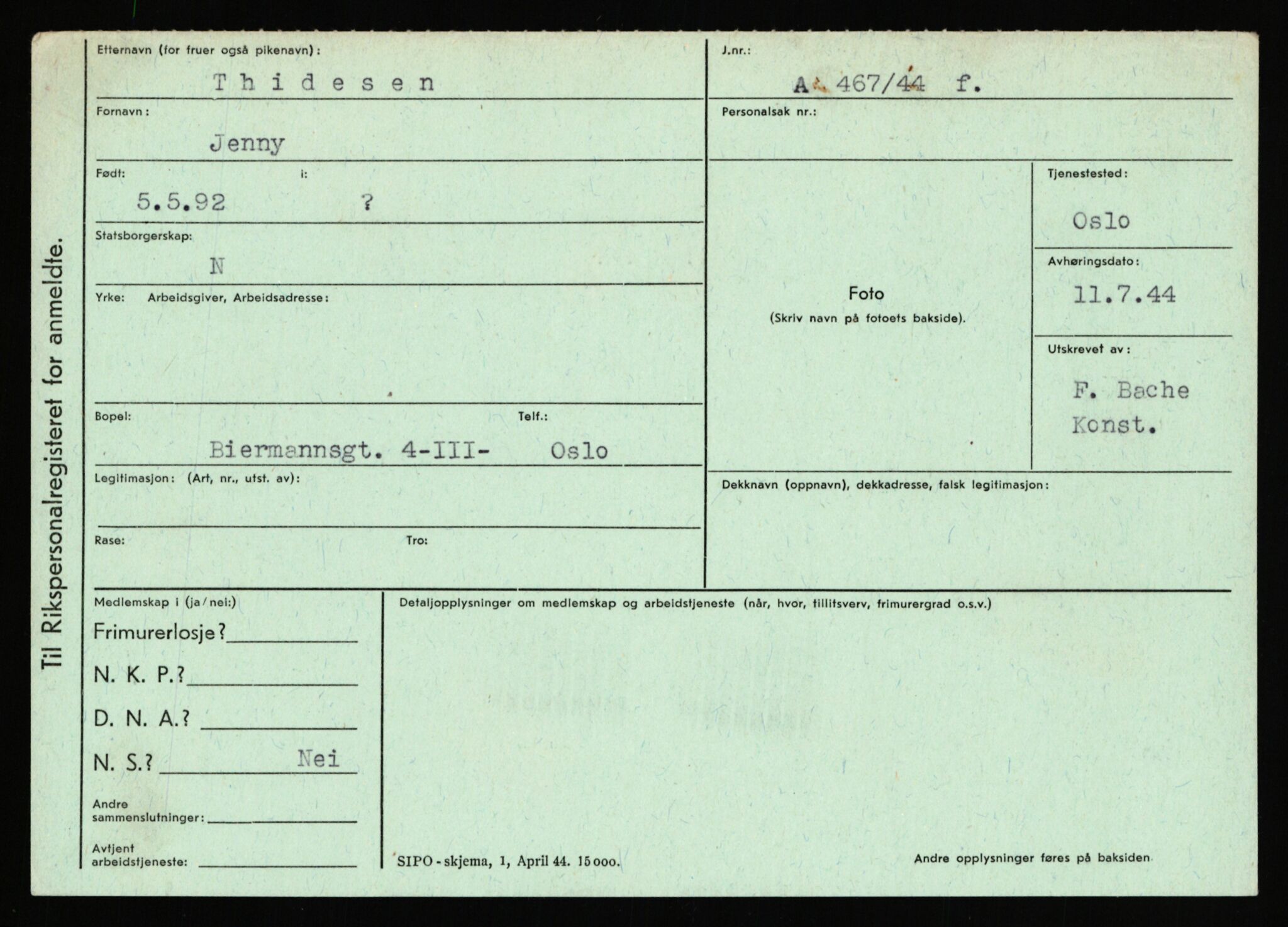 Statspolitiet - Hovedkontoret / Osloavdelingen, AV/RA-S-1329/C/Ca/L0015: Svea - Tøsse, 1943-1945, p. 2362