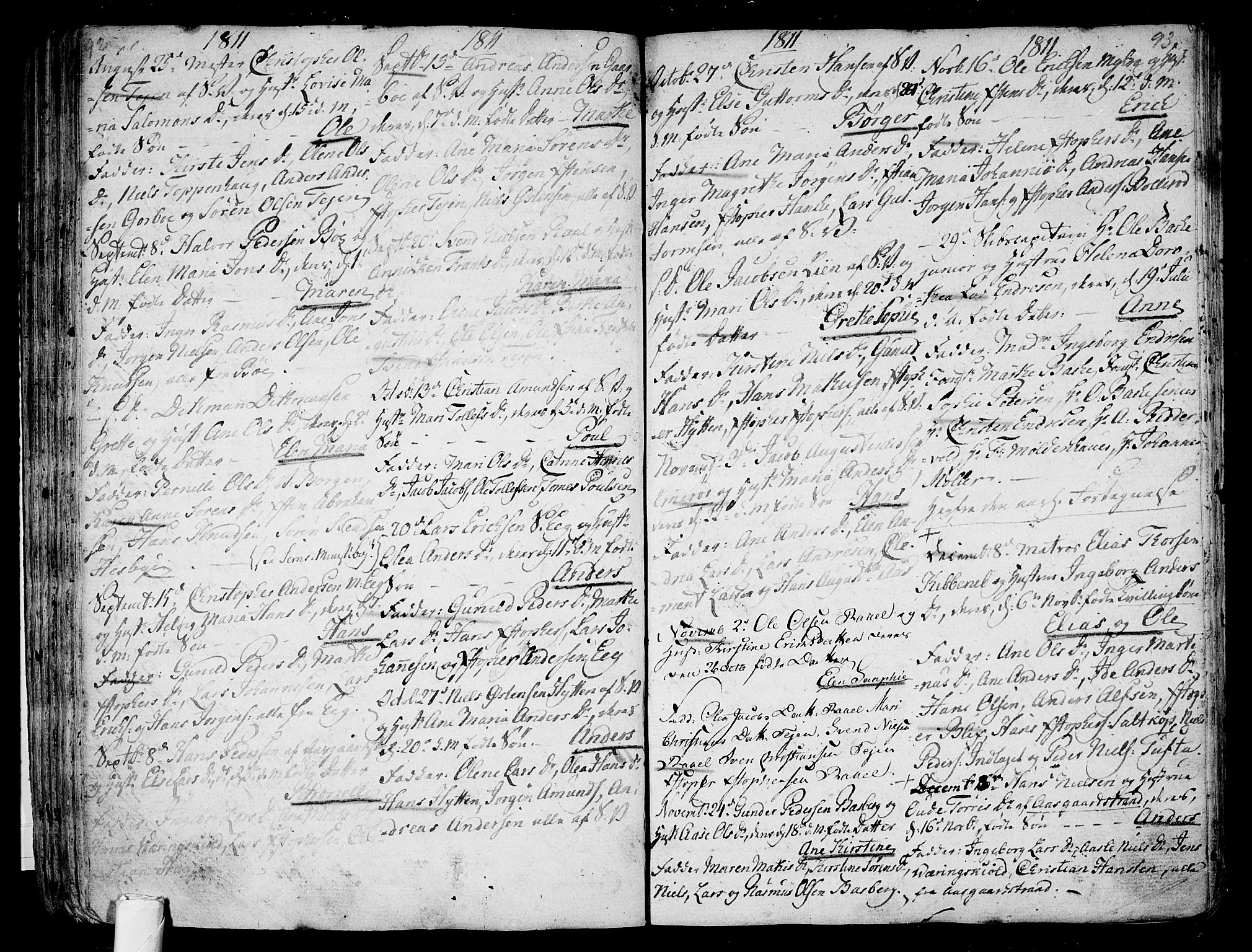 Sem kirkebøker, AV/SAKO-A-5/F/Fb/L0003: Parish register (official) no. II 3, 1792-1814, p. 92-93