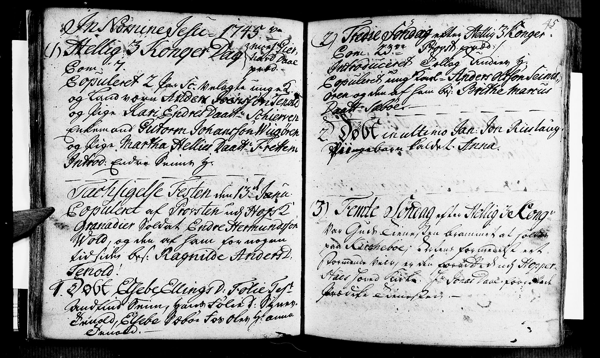 Vik sokneprestembete, AV/SAB-A-81501/H/Haa/Haaa/L0002: Parish register (official) no. A 2 / 1, 1740-1757, p. 45