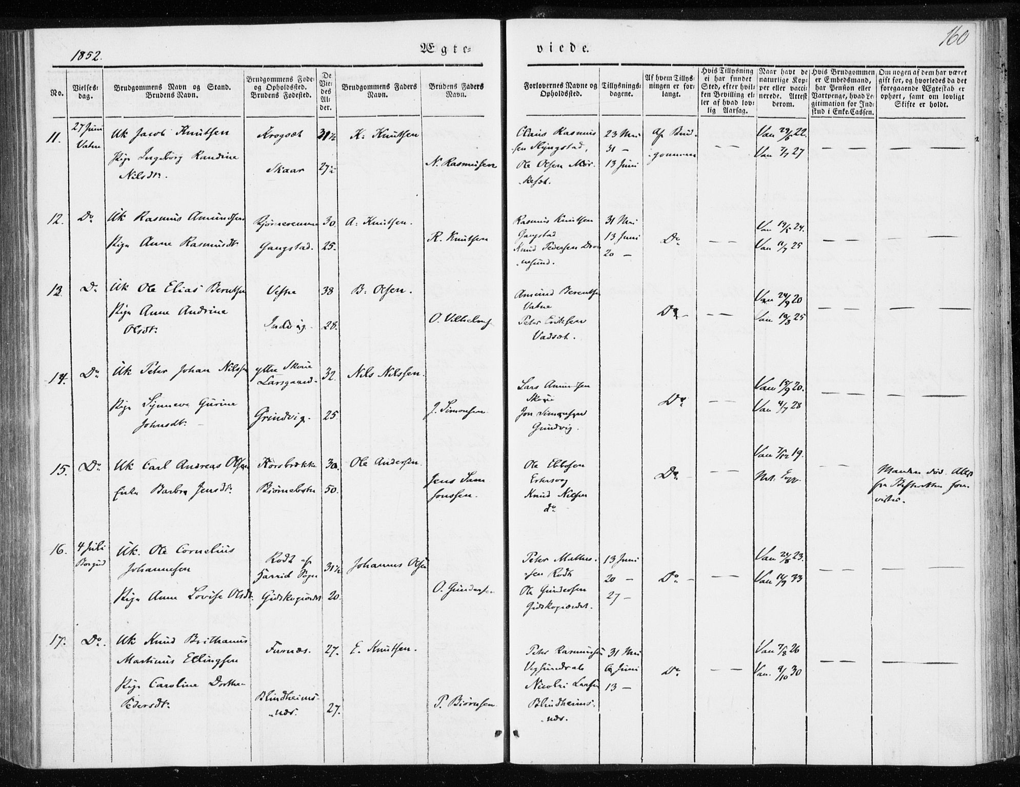 Ministerialprotokoller, klokkerbøker og fødselsregistre - Møre og Romsdal, AV/SAT-A-1454/528/L0415: Curate's parish register no. 528B03, 1843-1852, p. 160