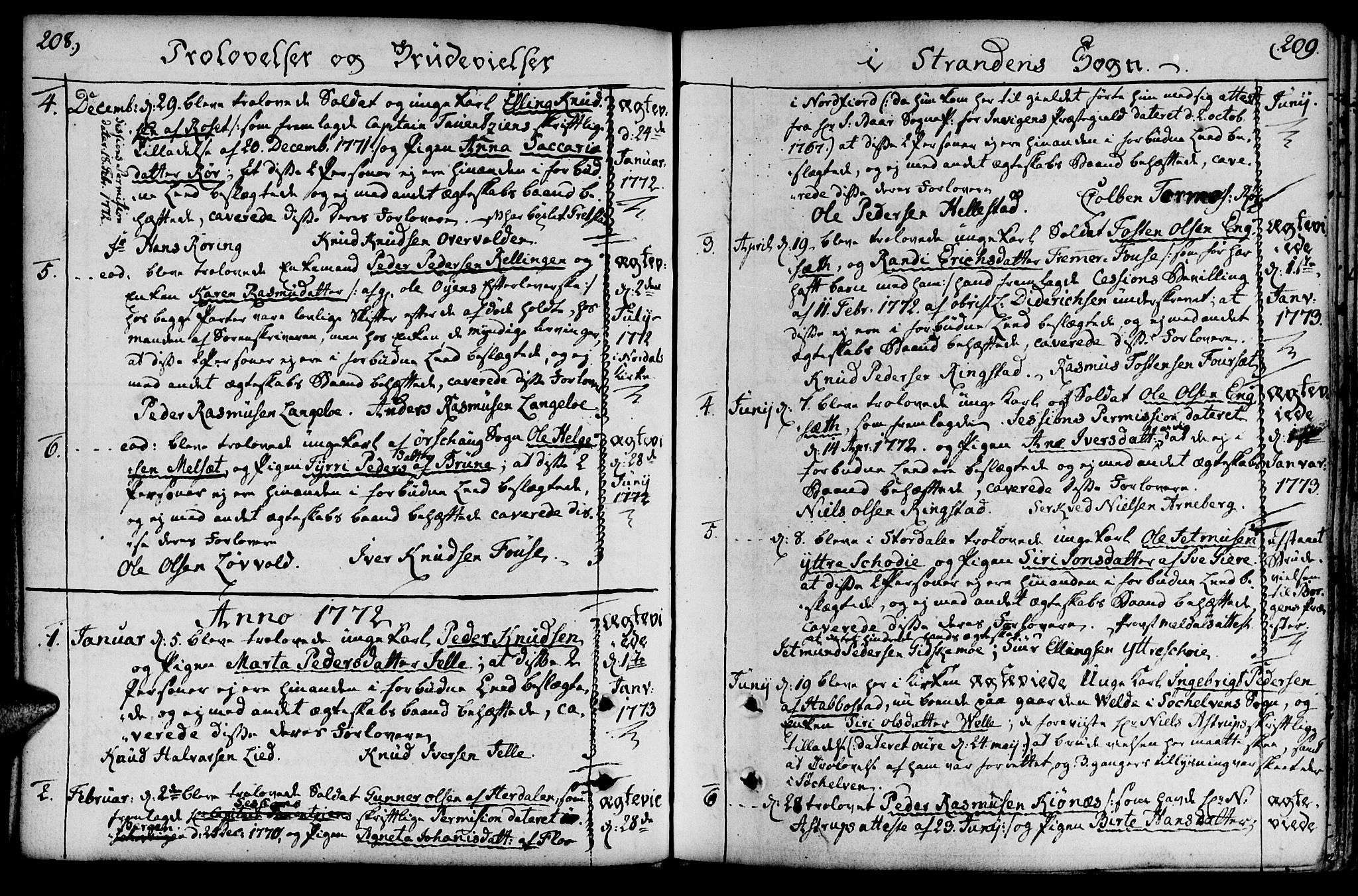 Ministerialprotokoller, klokkerbøker og fødselsregistre - Møre og Romsdal, AV/SAT-A-1454/520/L0271: Parish register (official) no. 520A01, 1759-1801, p. 208-209
