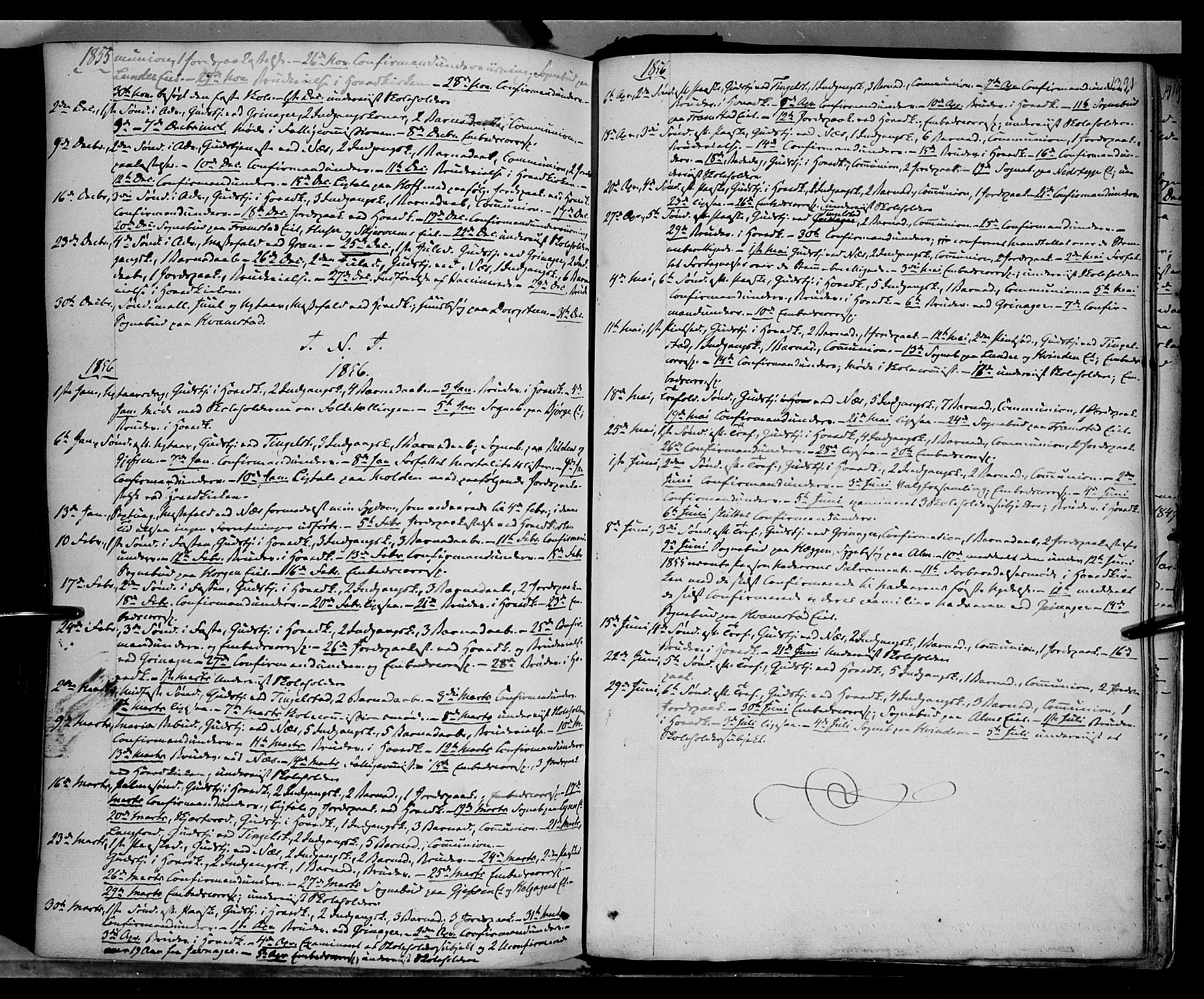 Gran prestekontor, AV/SAH-PREST-112/H/Ha/Haa/L0011: Parish register (official) no. 11, 1842-1856, p. 1390-1391