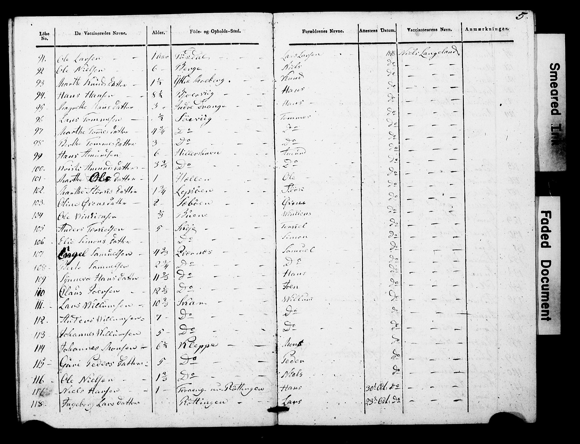 Os sokneprestembete, SAB/A-99929: Parish register (official) no. A 19, 1817-1830, p. 5